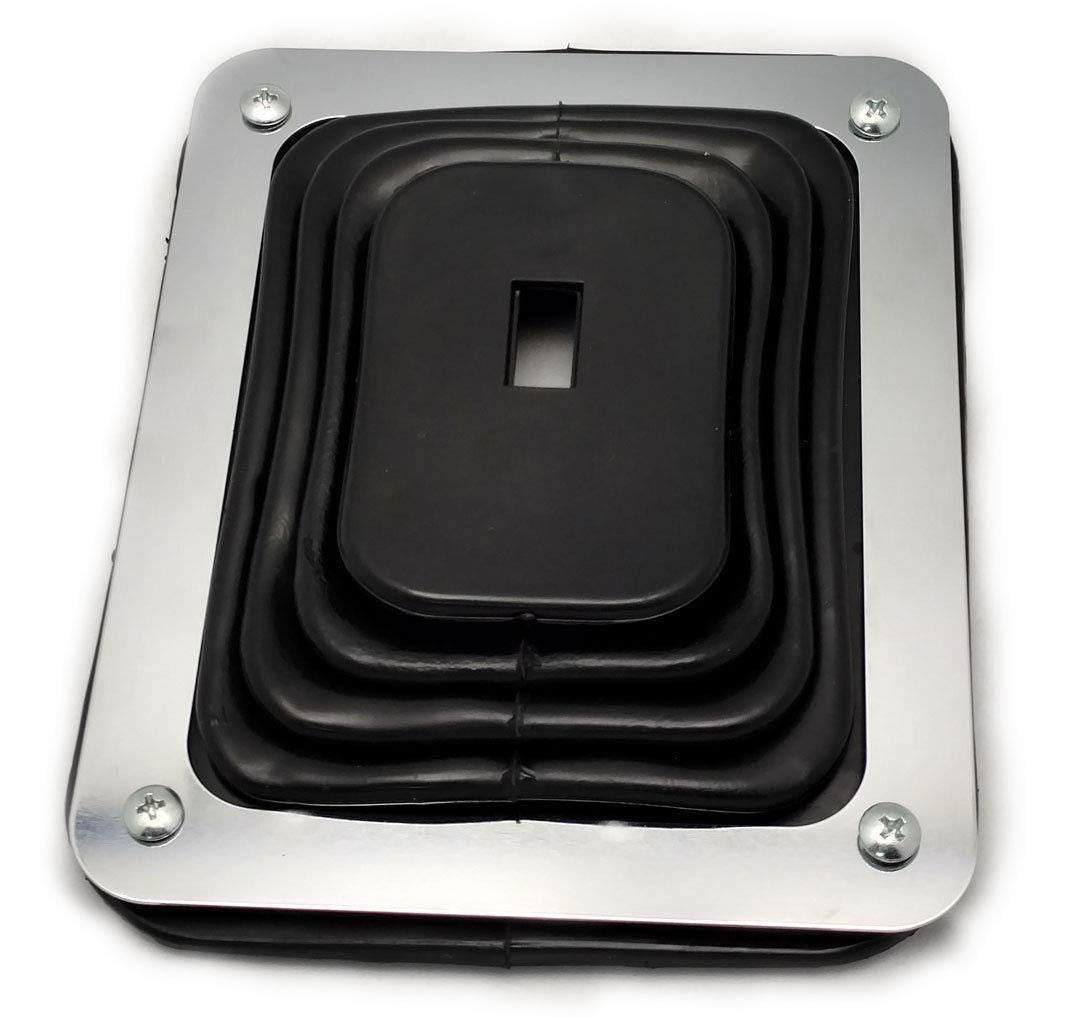 Pirate MfgHurst Style Rubber Shifter Boot with Chrome Plate 5 5/8" X 6 3/4" Universal