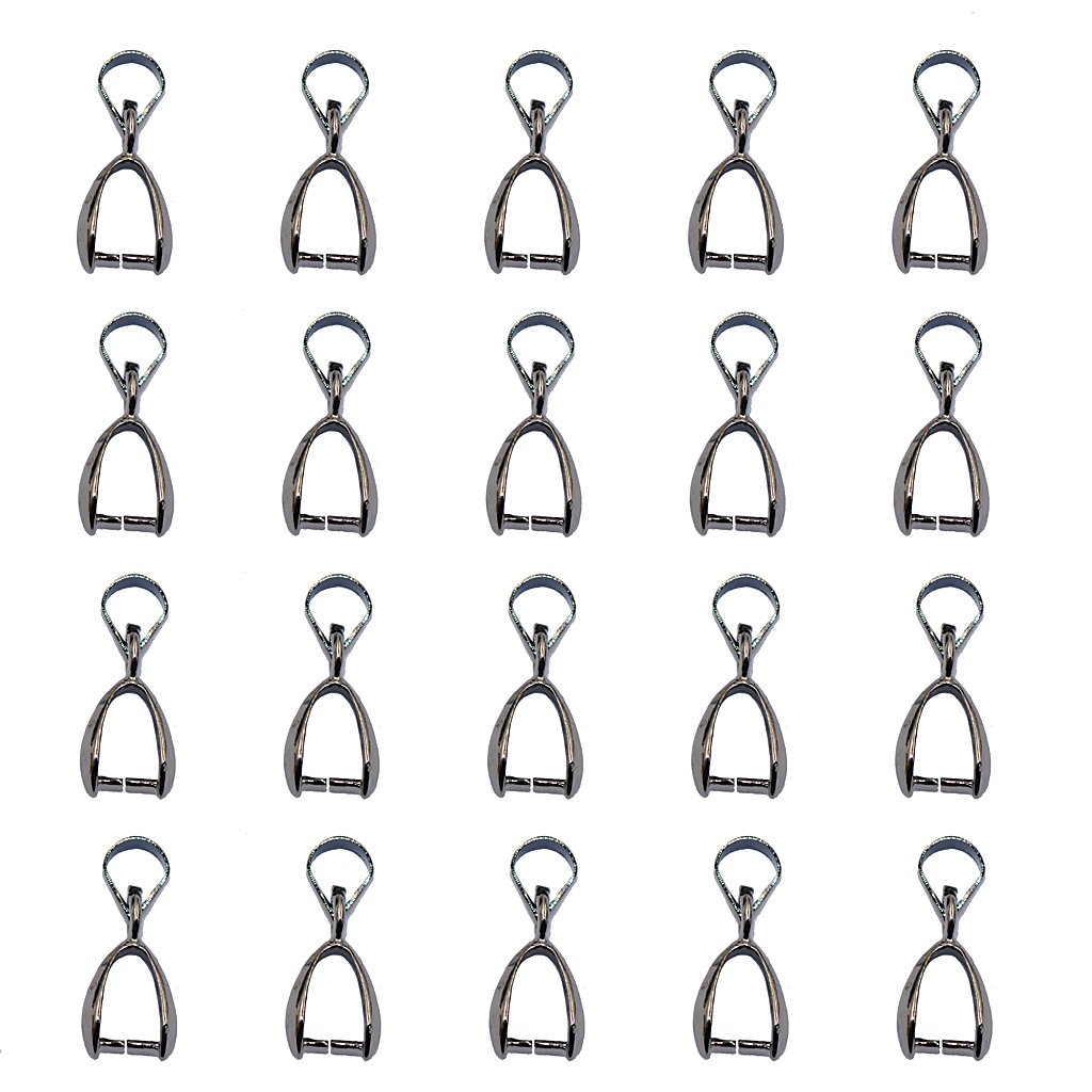 Chiwanji Multicolor Wholesale 20Pcs Jewelry Bail Connector Bail Pinch Clasp Of Pendant Black