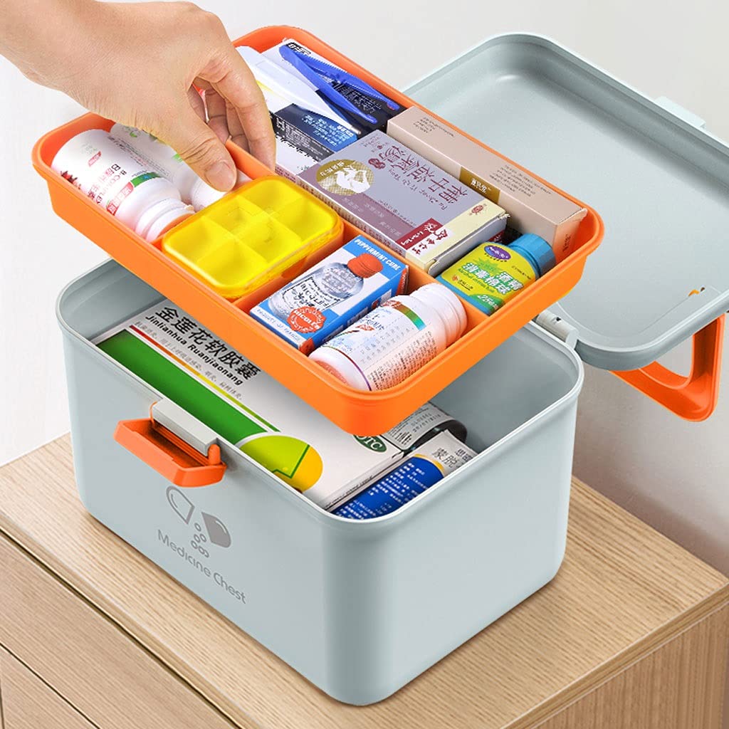 Botiquin 12.20 pulgadas Kit de primeros auxilios Caja de plástico Caja de almacenamiento doméstico Caja de almacenamiento de medicina de emergencia médica portátil Botiquin de Primeros Auxilios