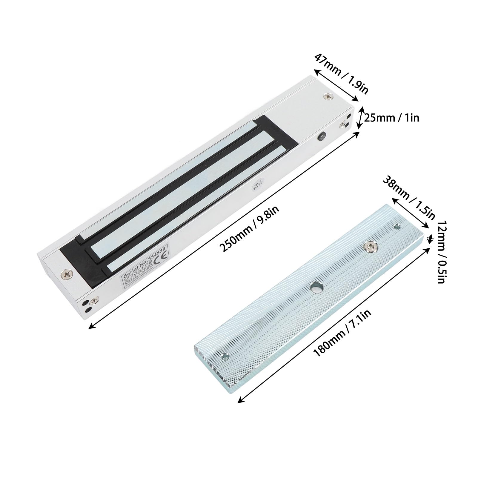 Generic Elektryczny Zamek Magnetyczny 12 V 600 Funtów Siła Trzymania Silny Elektromagnetyczny Zamek do Drzwi do Biur i Sklepów Solidna Konstrukcja ze Stopu Aluminium