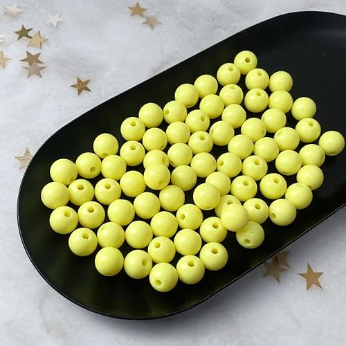Miniatura 10 de LIMAOLLY 300 cuentas redondas de acrílico pastel color caramelo cuentas espaciadoras de plástico para bricolaje collares, pulseras, aretes,