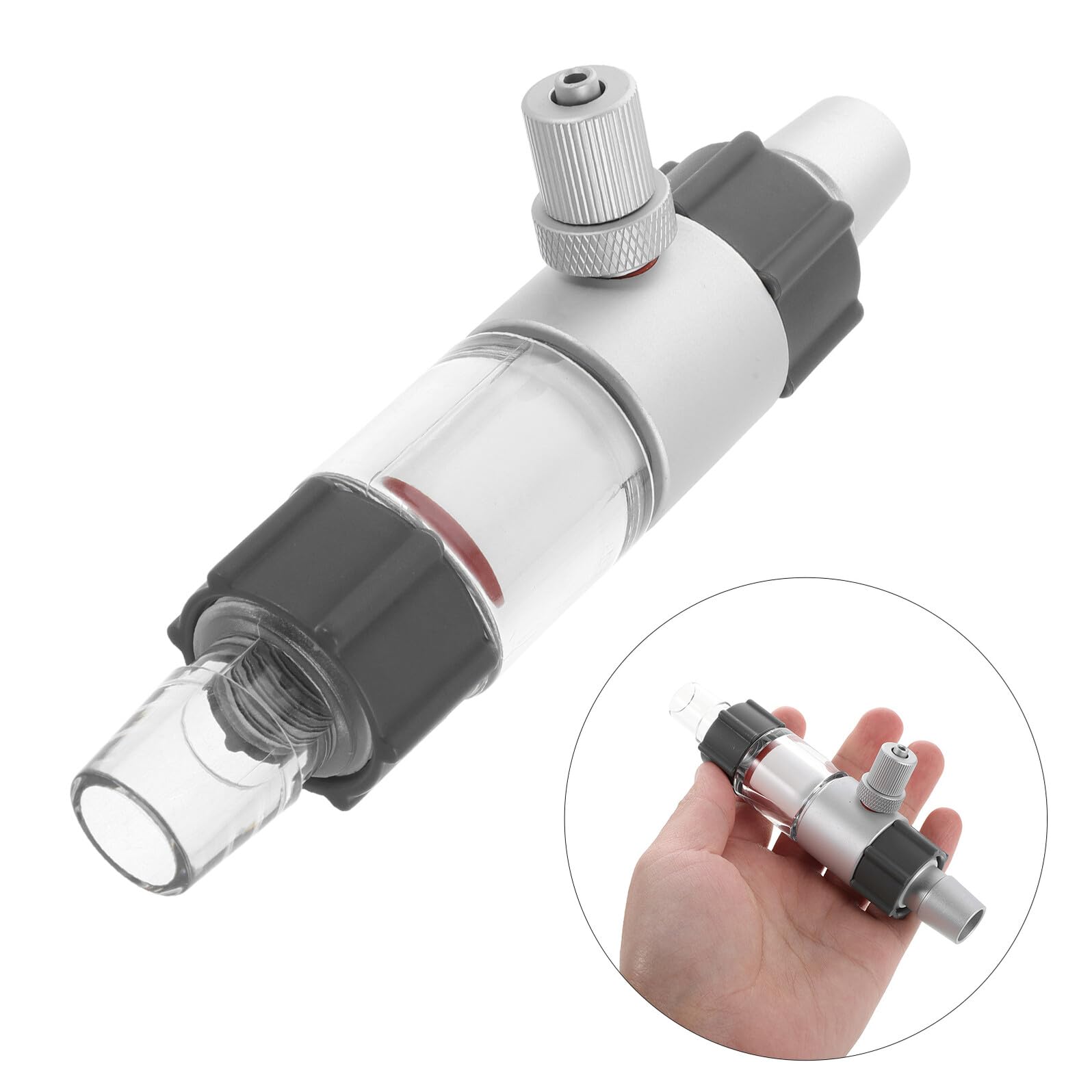 Beaupretty Difusor Externo de Co2 para Acuario, Reactor de Vidrio M2, Conector para Mangueras, Accesorio para Tanques de Camarones y Peceras, Difusor de Burbujas para Sistema de Filtración,