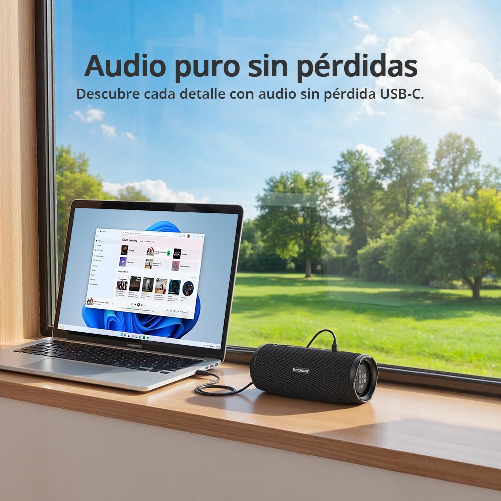 Tronsmart Mirtune C3 Plus, haut‑parleur Bluetooth 6.0 Auracast, IPX7 | Tecnologia Auracast multi-dispositivo e Bluetooth 6.0 a bassa latenza, autonomia 12 ore, EQ via App e USB-C