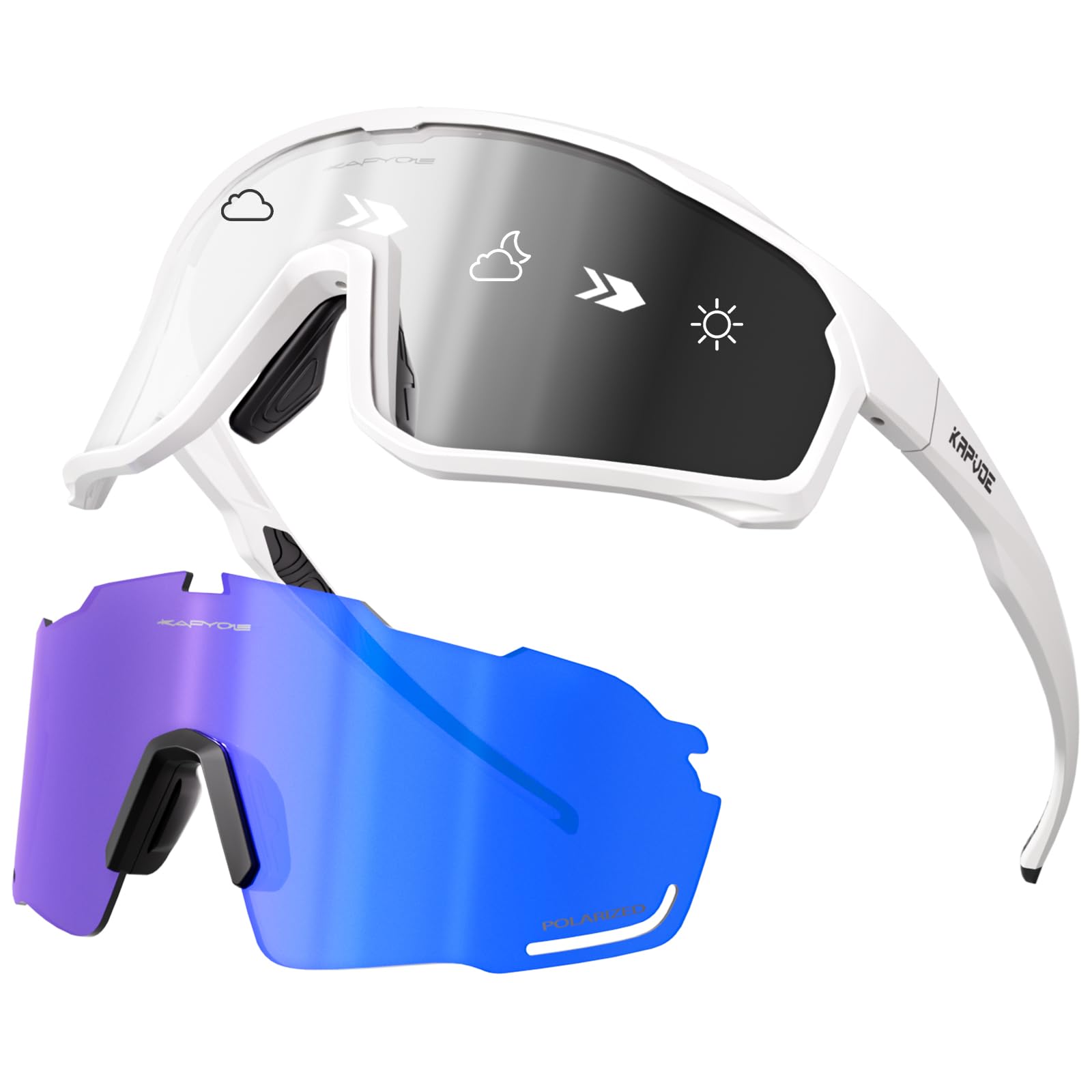 KAPVOE Gafas de Ciclismo Polarizadas Fotocromáticas Mujer Hombre MTB BTT Bicicleta Para Transparentes Deportivas
