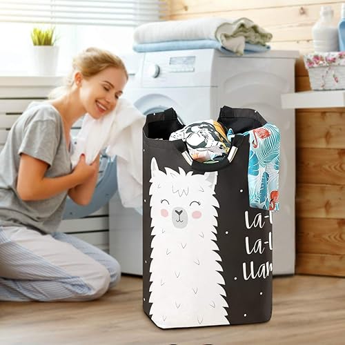 Miniatura 6 de senya - Cesta de almacenamiento grande plegable para la colada, para ropa infantil, juguetes, linda llama de invierno