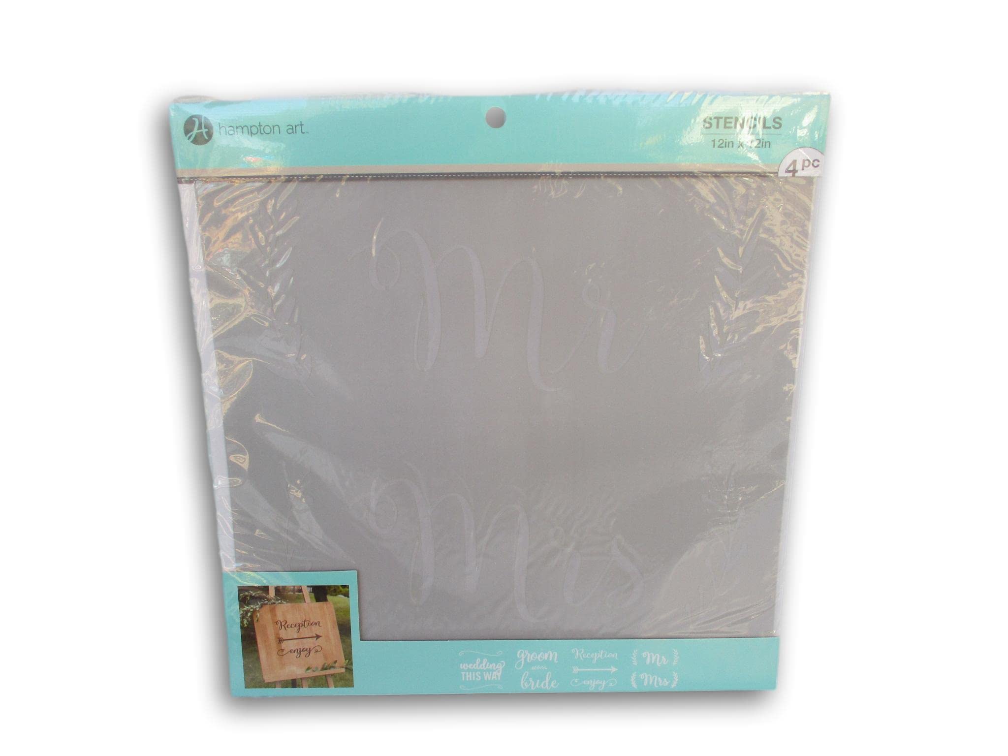 Flexible Multi-Media Pattern Designs XL Stencil Sheet - Wedding Designs - 12 x 12 Inches