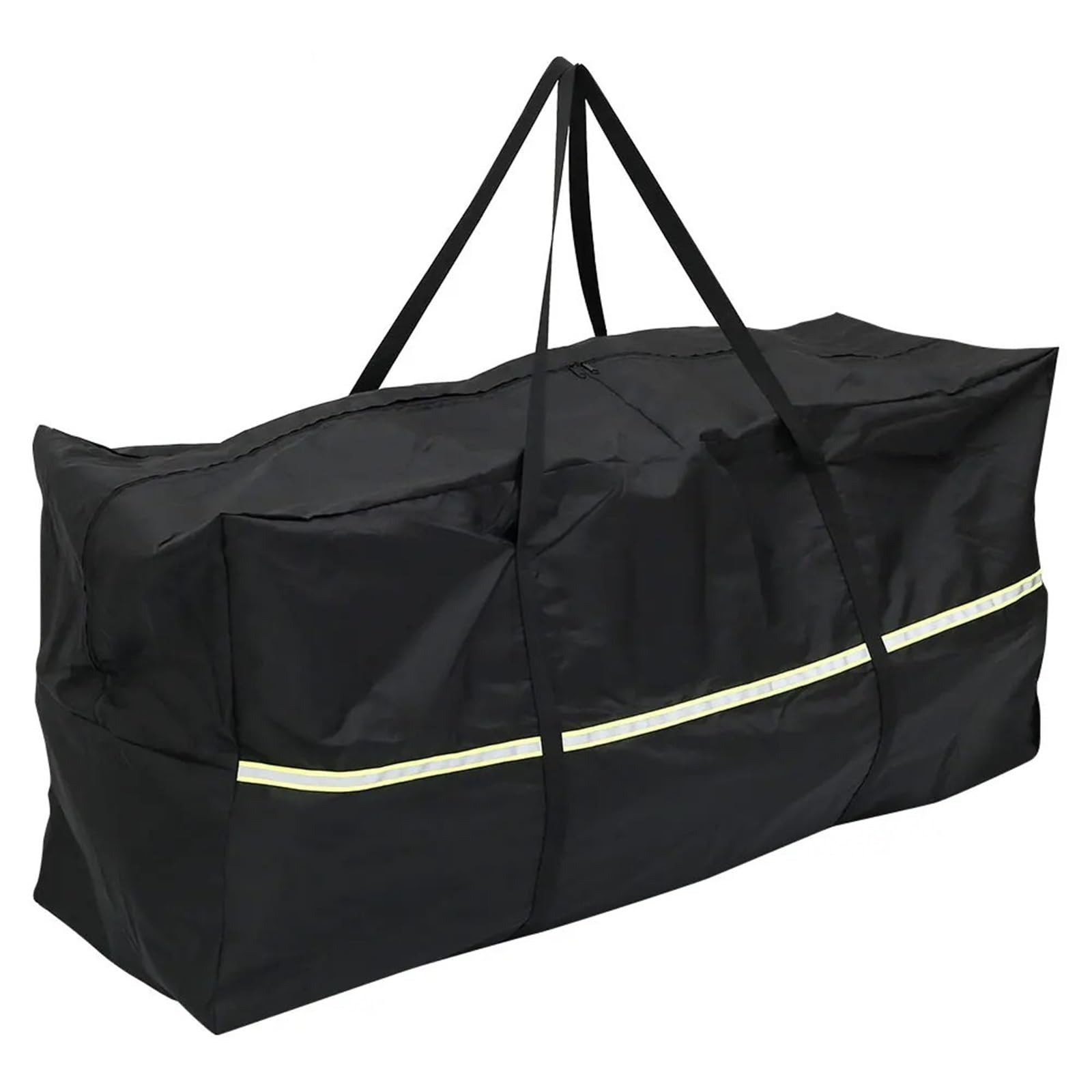 Borsa portaoggetti for cuscini for mobili da giardino for esterni resistente in tessuto Oxford impermeabile Patio esterno Per Cuscini(Black yellow,122 * 39 * 55cm)
