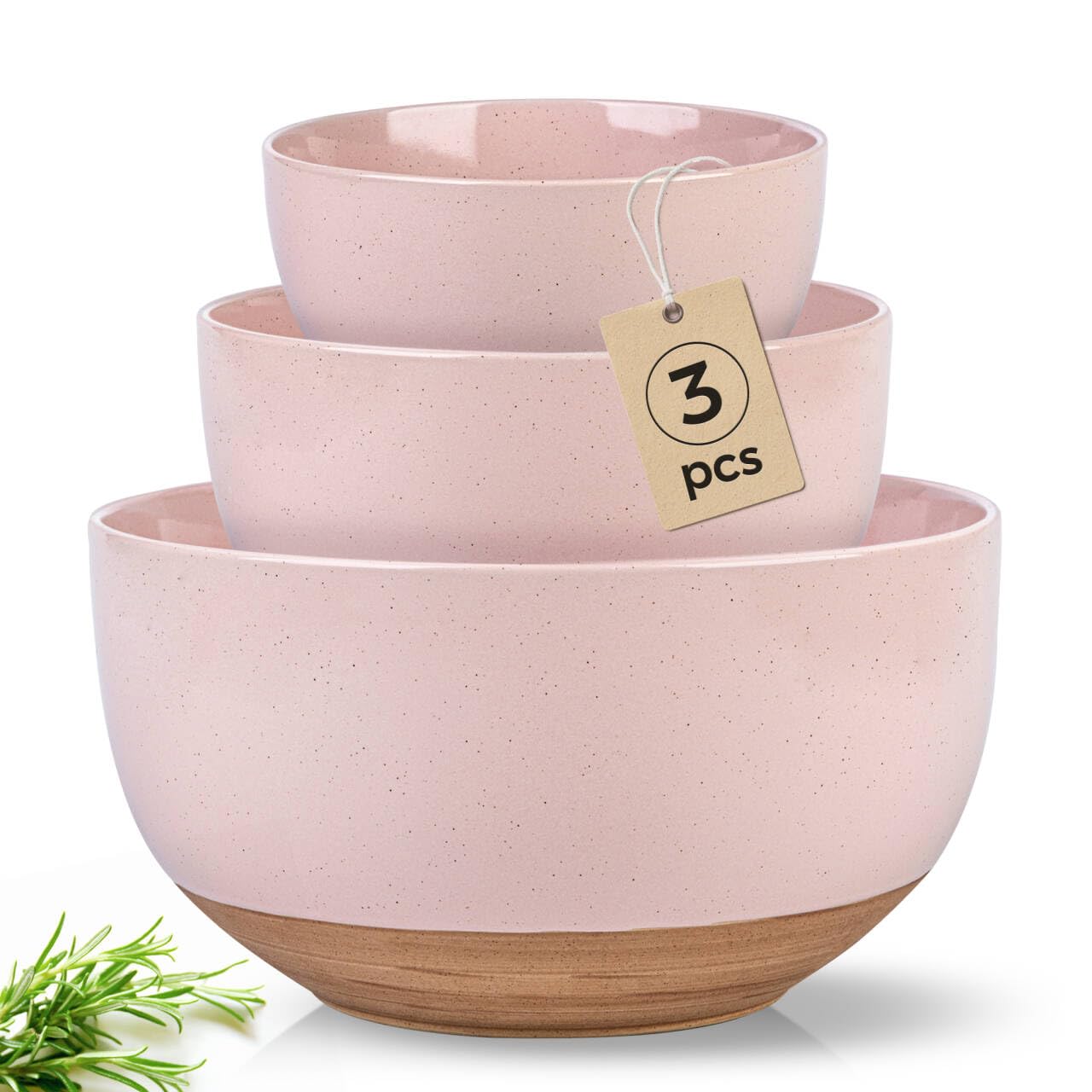 AmorArc Stoneware Nesting Bowls Set of 3