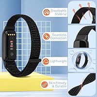Vista 3 de Correas de nailon compatibles con correas Fitbit Luxe, correas deportivas de tela transpirable ajustable Solo Loop, pulsera de repuesto suave