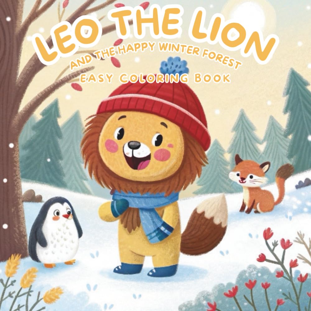 Leo the Lion and the Happy Winter Forest Coloring Book