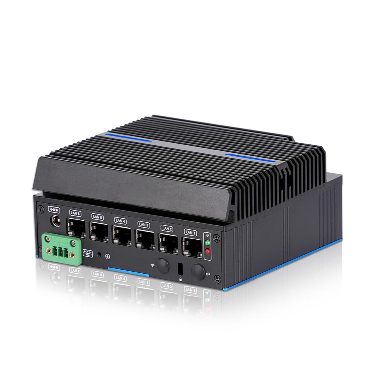 lüfterloser Firewall-Mini-PC 4X Intel-i226-V-LAN(bis zu 2,5 GbE), Intel Core 6006U (8 GB DDR4, 240 GB) Gateway-Router, Netzwerk, AES-NI/SIM/Type-C/TF/HDD-Test mit pfSense/opnSense