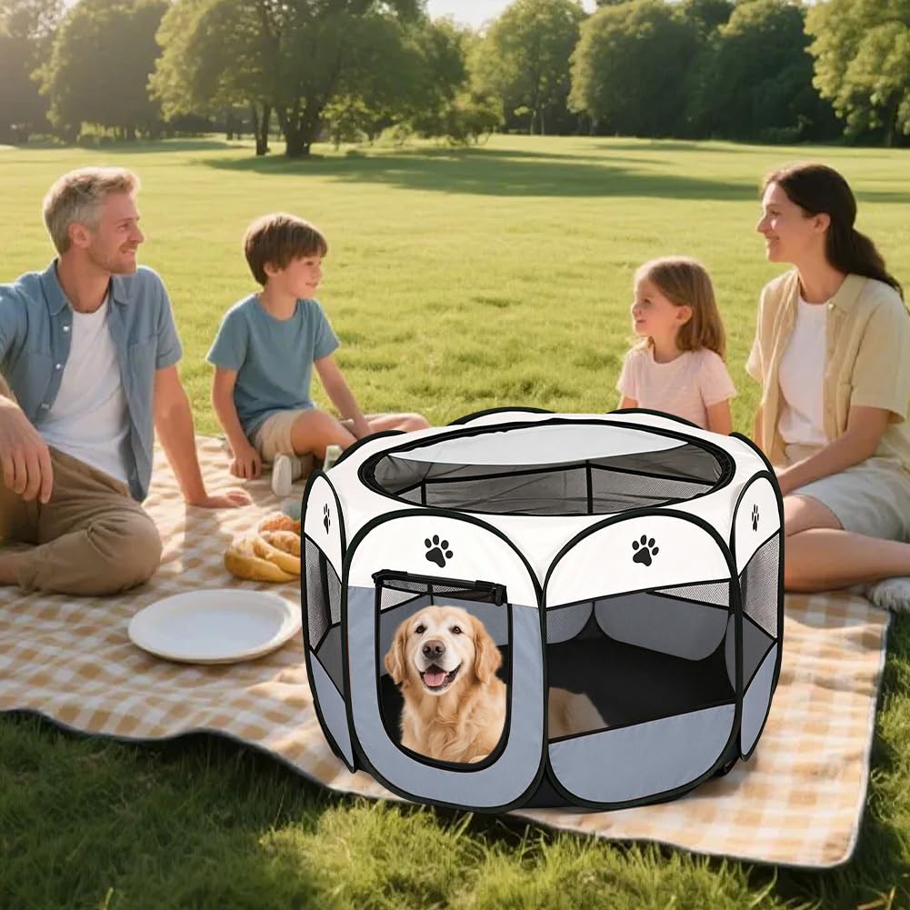 Parque gris para cachorros, plegable, parque para apartamentos, parque para gatos, parque para apartamentos, cercado para conejos, para parque de perros, gatos, conejos y animales pequeños tanto en