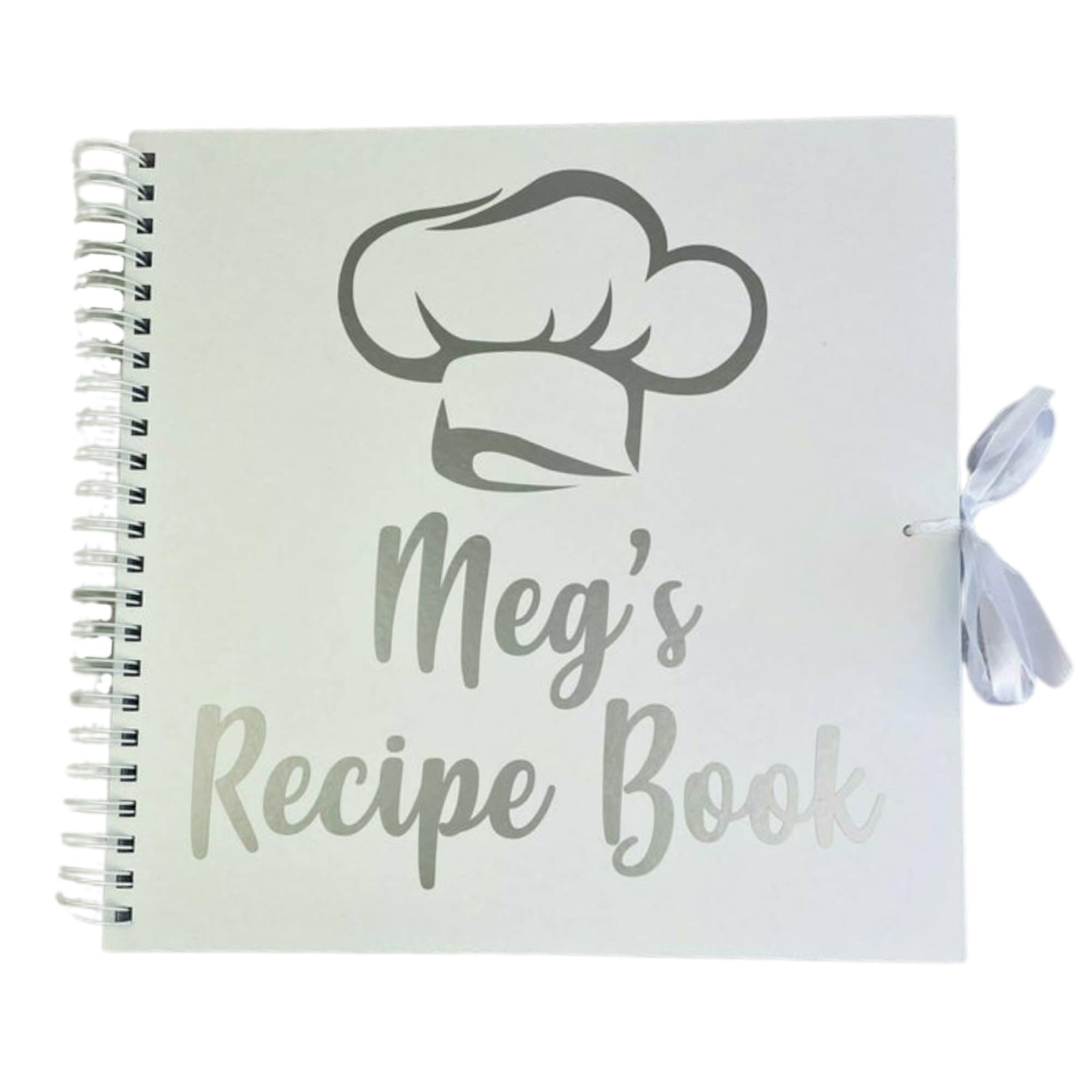 Personalised Recipe Book, Plain Write Your Own Recipes Cooking Scrapbook, Baking Keepsake Gift (White)