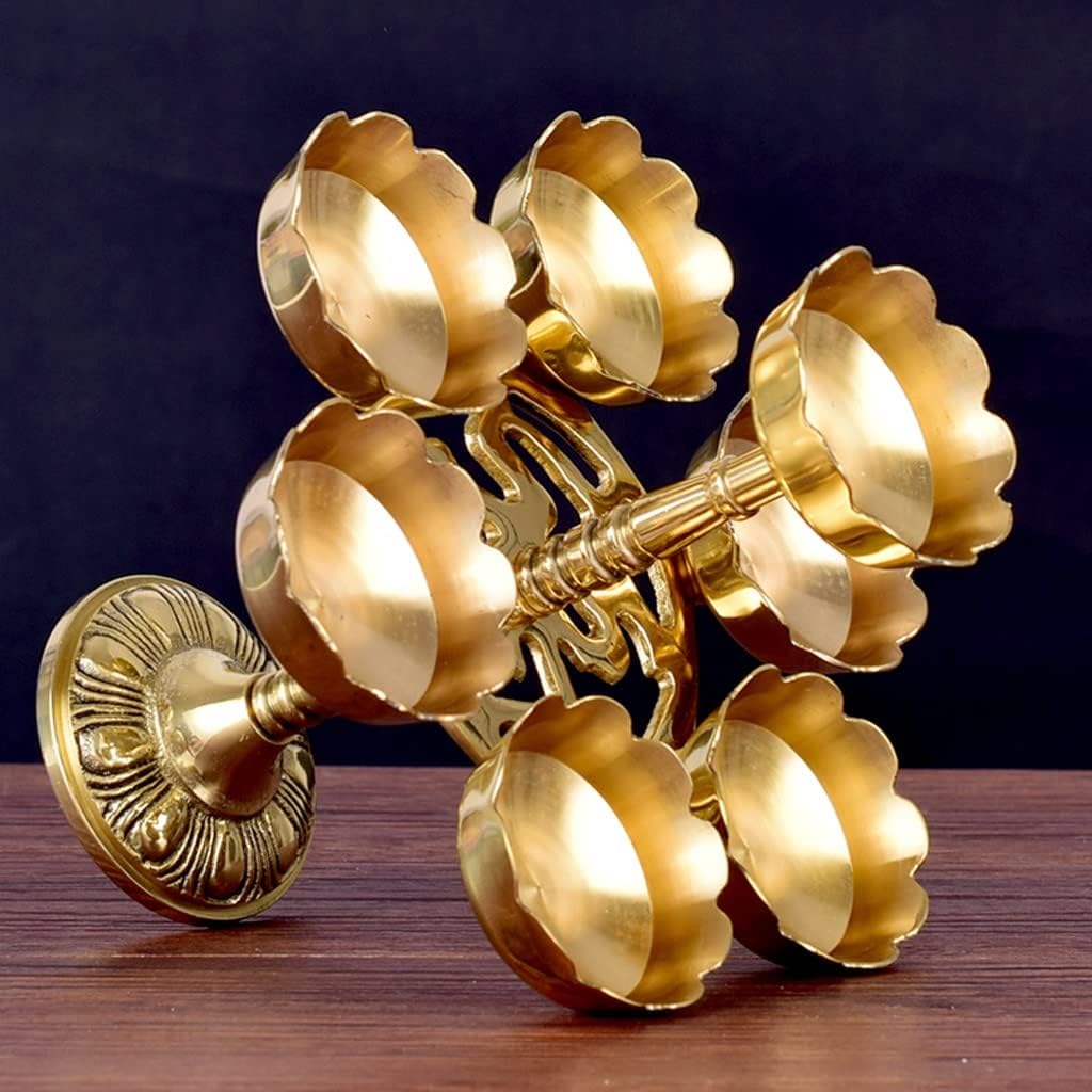 Vintage Candelabra Retro Seven Star Lamp Candle Holder Oil Lamp Candle Base Candle Holder Suitable for Dinner Living Room Kitchen Dining Room Candle Stand