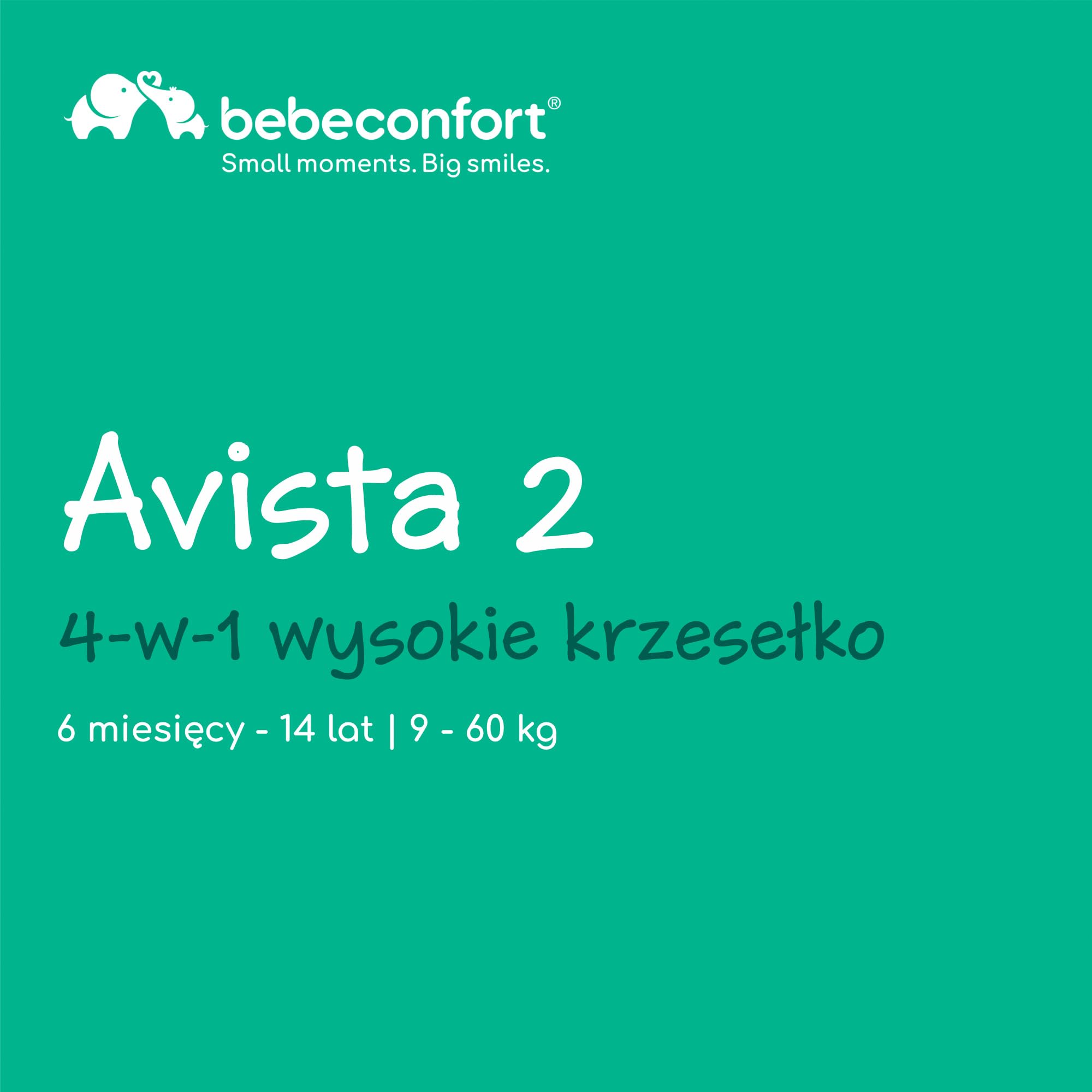 Bebeconfort Avista 2, 4w1 wysokie krzesełko, podstawka podwyższająca, krzesło do jadalni dla malucha, 6 miesięcy - 14 lat (9-60 kg), wyściełane poduszki, regulowana tacka, Tinted Grey