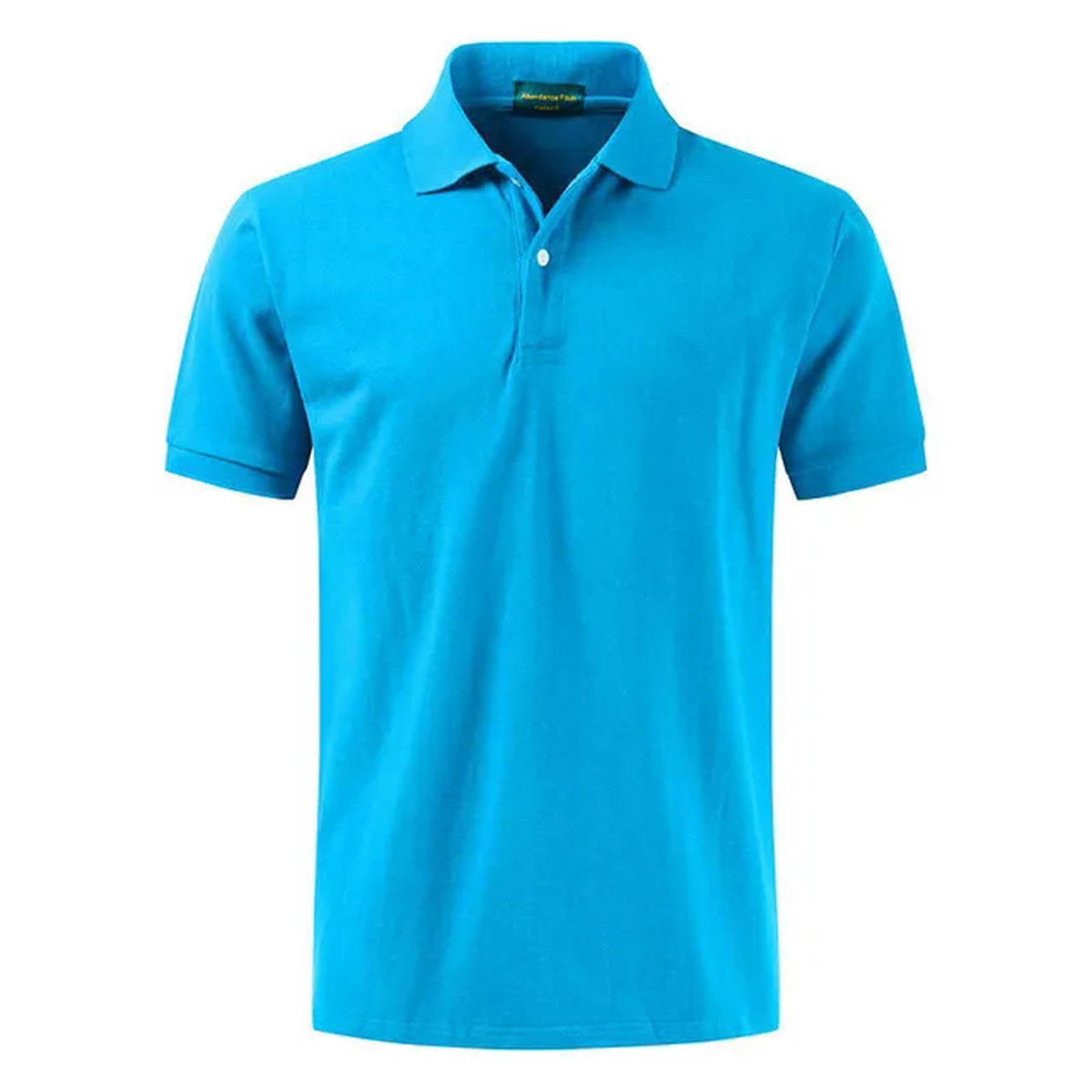 TEidea Męskie T-shirty Moda Dopasowana Koszula Z Krótkim Rękawem Casual Lapel Męska Bawełniana Koszulka, I, L