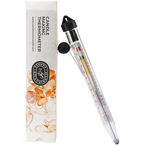 Thermometer for Candle Making - Candle Thermometer with Clip and Easy-to-Read Temperature Zones for DIY Candle Making