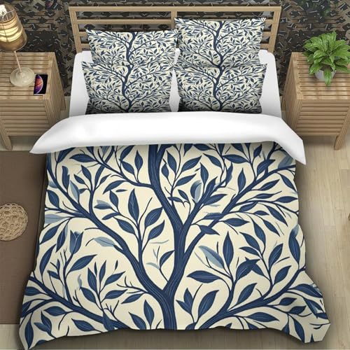 Housse de couette oiseaux 220x240 cm lit King en microfibre vintage - 5