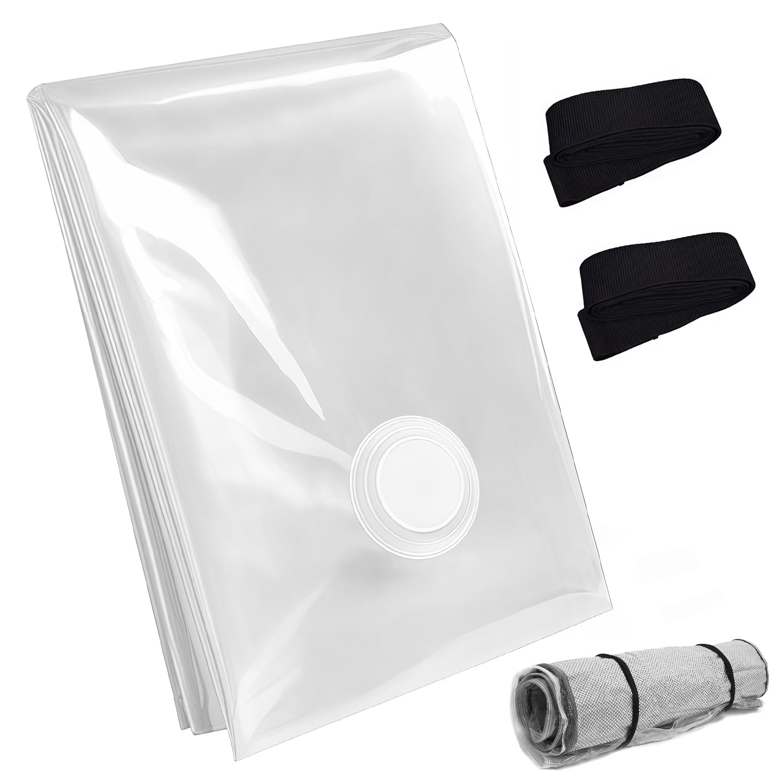 Sporgo White Vacuum Bags For Mattresses: 240 X 130 Cm, Polypropylene (Pp) Polyethylene (Pe), Space-Saving, Durable, Zipper Closure, Storage Bag For Mattresses Up To 200 X 100 Cm