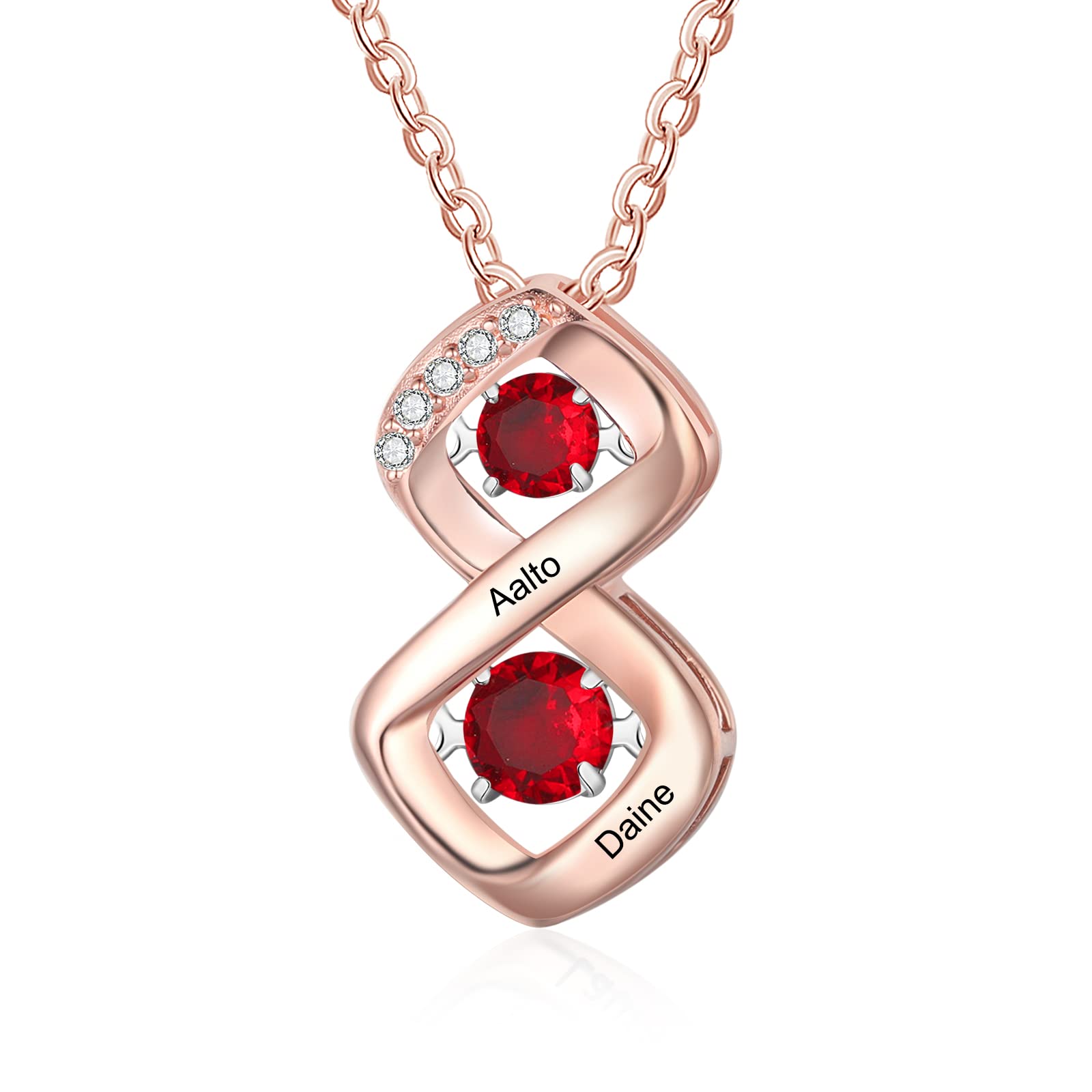 Mothers Day Gifts for Mom Birthstone Name Necklace Mother's Day Gifts for Women Personalized Necklaces Customized Twisted 2-7 Mothers Necklace with Birthstones