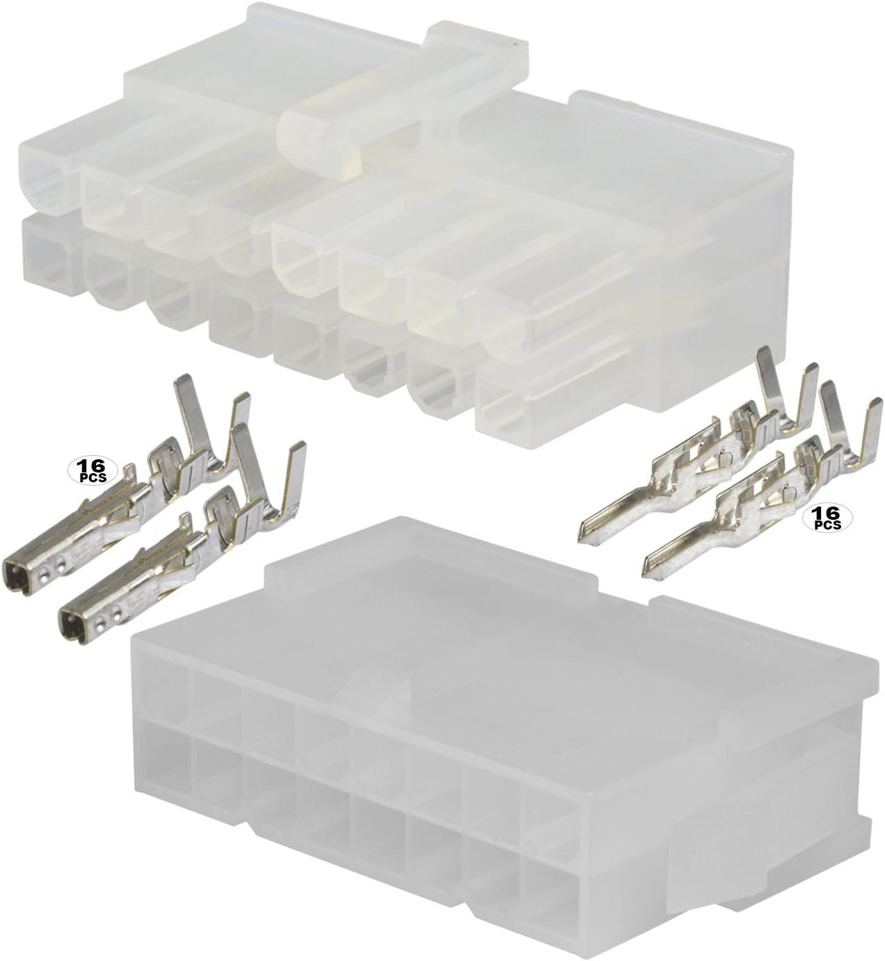 16 Circuit Receptacle and Plug Housing w/Terminals AWG 18-24 Mini-Fit Jr