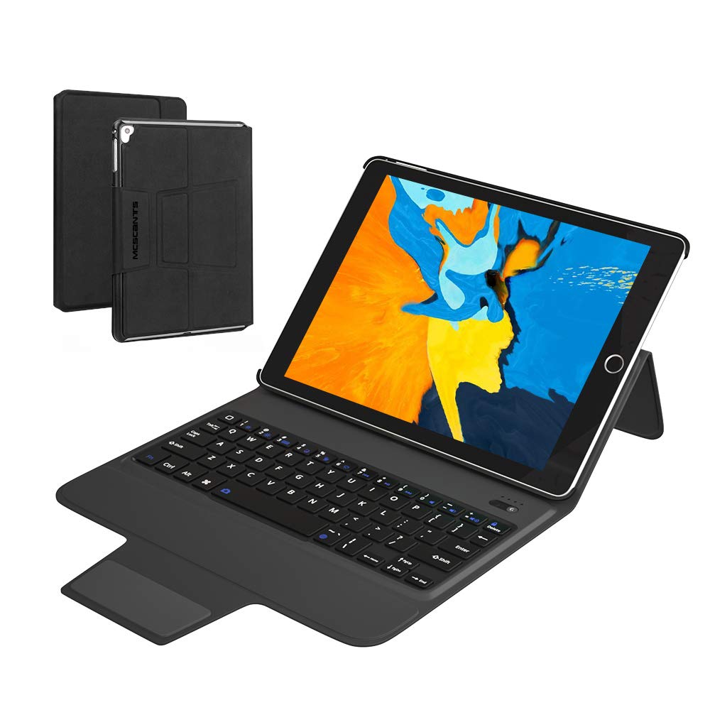Mcscants iPad 9.7 Keyboard Case for iPad 2018 6th Gen / 2017 5th Gen/iPad Pro 9.7 / iPad Air 2 & 1, Ultra Slim One-Piece Wireless Bluetooth Keyboard Stand Cover (Auto Sleep/Wake) (9.7 inch Black)