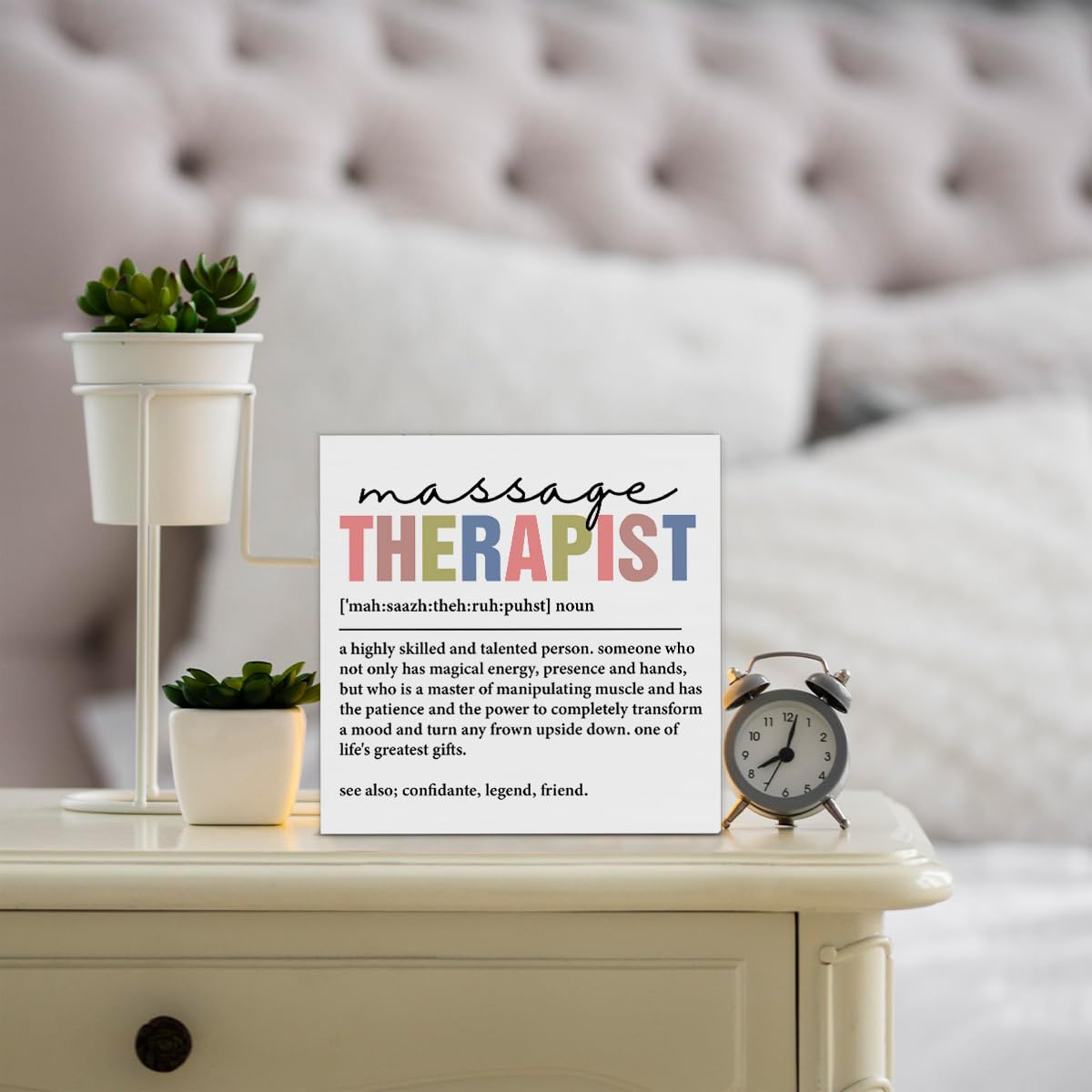 Massage Therapist Gifts Massage Therapist Definition Wooden Box Sign for Massages Room Spa Studio Salon Decor