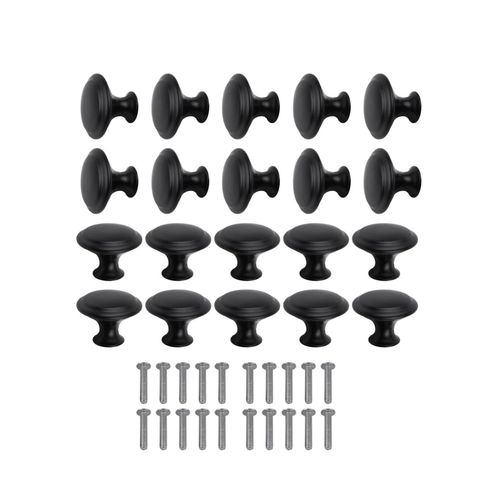 KLdcfhDR 20pcs Black Stainless Steel Cabinet Drawer Knobs & Handles