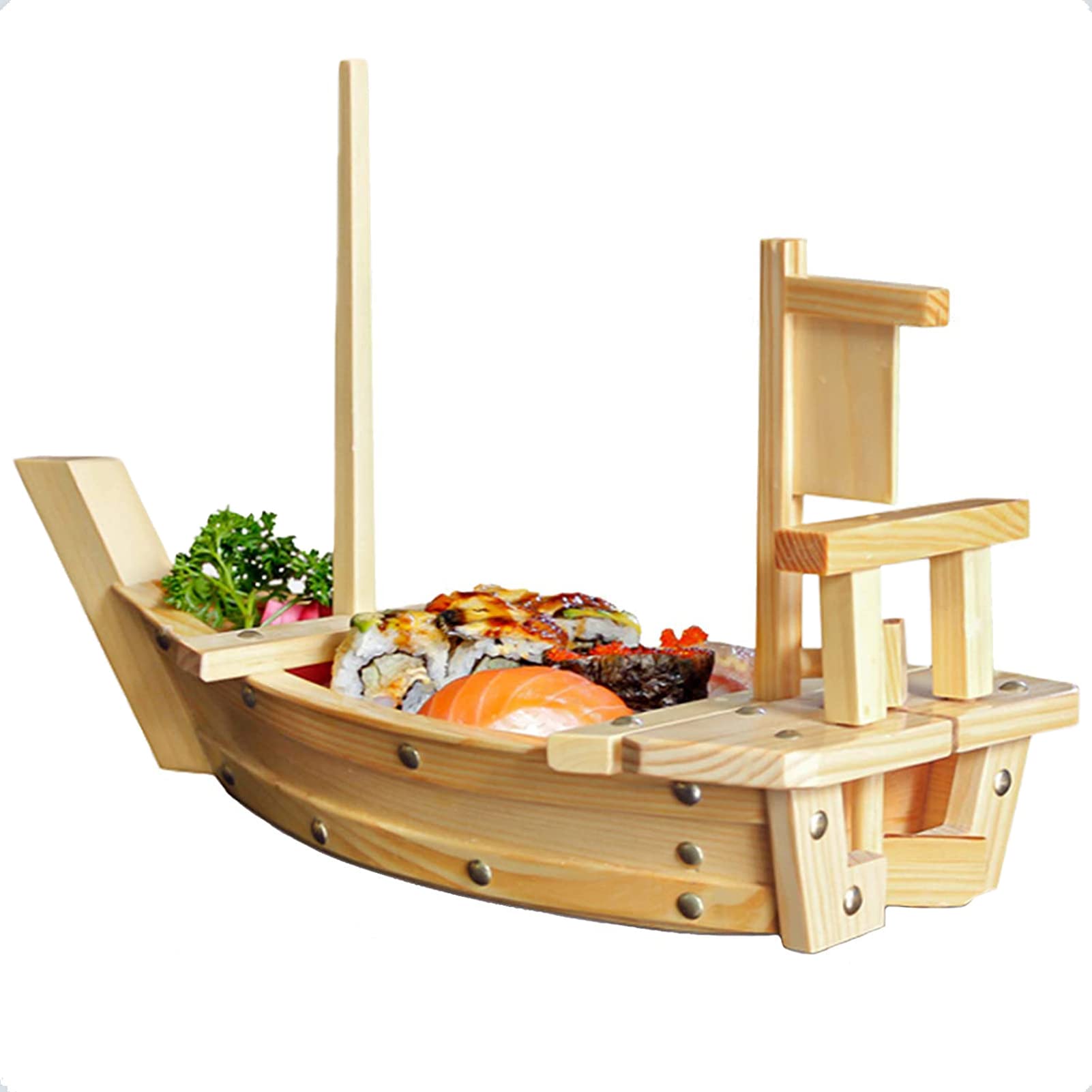 Plateau de Service en Bois pour sushis, Grand Format, pour Restaurant ou Traiteur, 70 cm