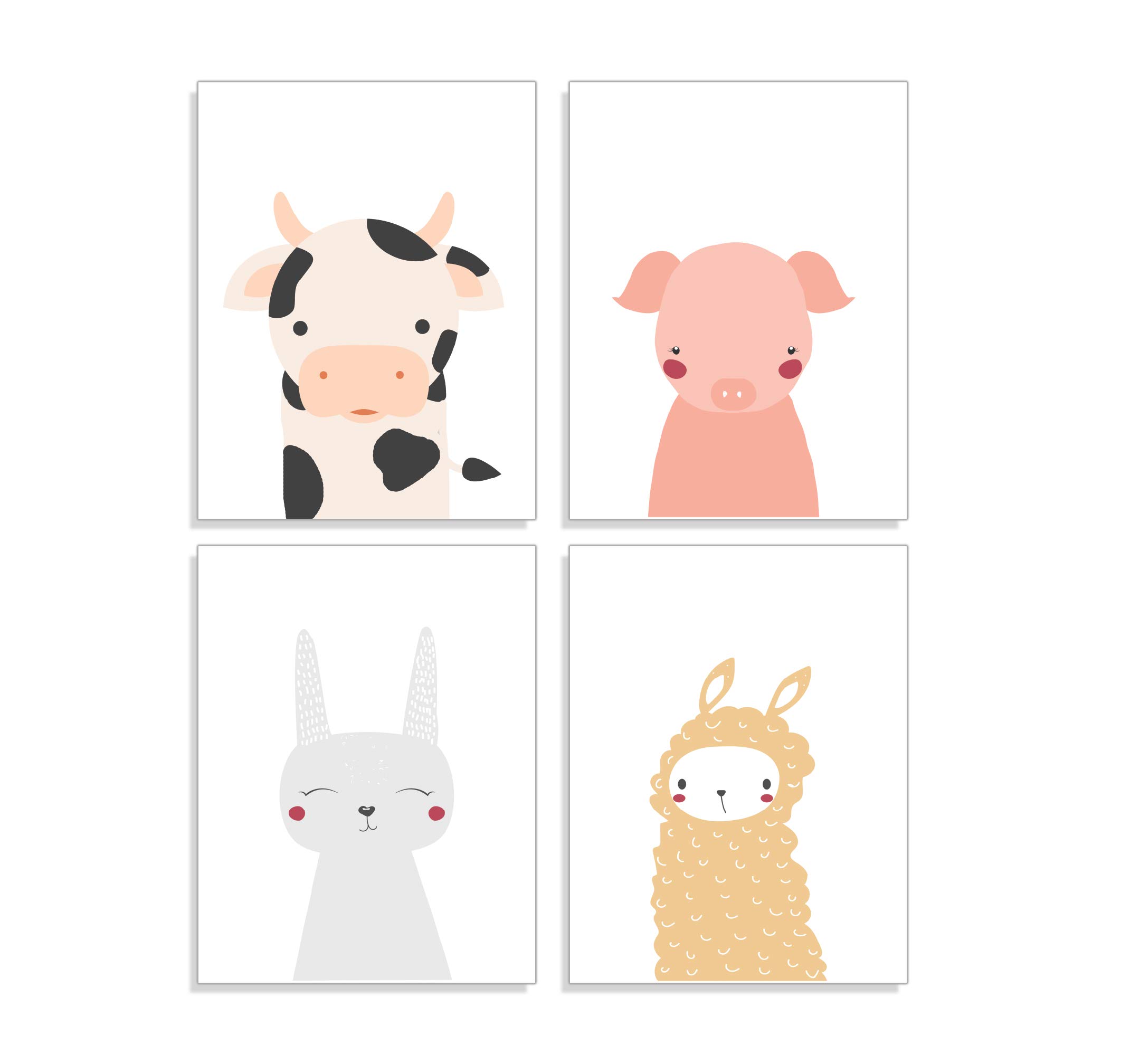 Nursery Decor Set of Four 11x14" Prints, Perfect Nursery Prints for Bedrooms, Playrooms, or Classrooms White colzooxxx1114