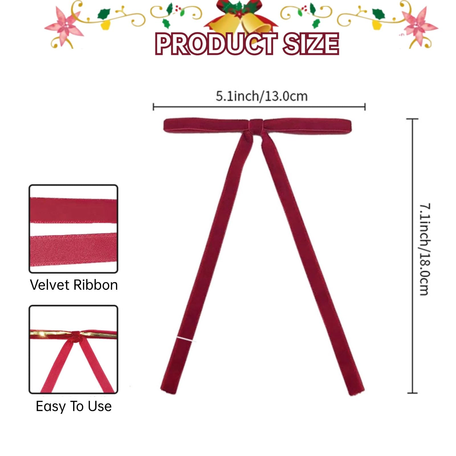 OWILIWO 24pcs Velvet Christmas Tree Bows, 5 x 7 Inch Christmas Tree Bow Rustic Crafts Gift Bows, Velvet Ribbon Bow for Xmas Wreath Garland Wedding Home Tree Indoor Outdoor Decorations (Beige)