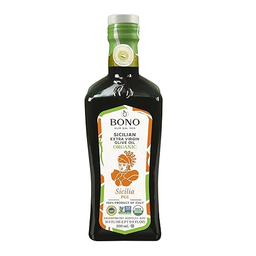 Bono Aceite de oliva virgen extra siciliana PGI orgánico 169 onzas lĂquidas Bono Aceite de oliva virgen extra siciliana PGI orgánico 169 onzas lĂquidas