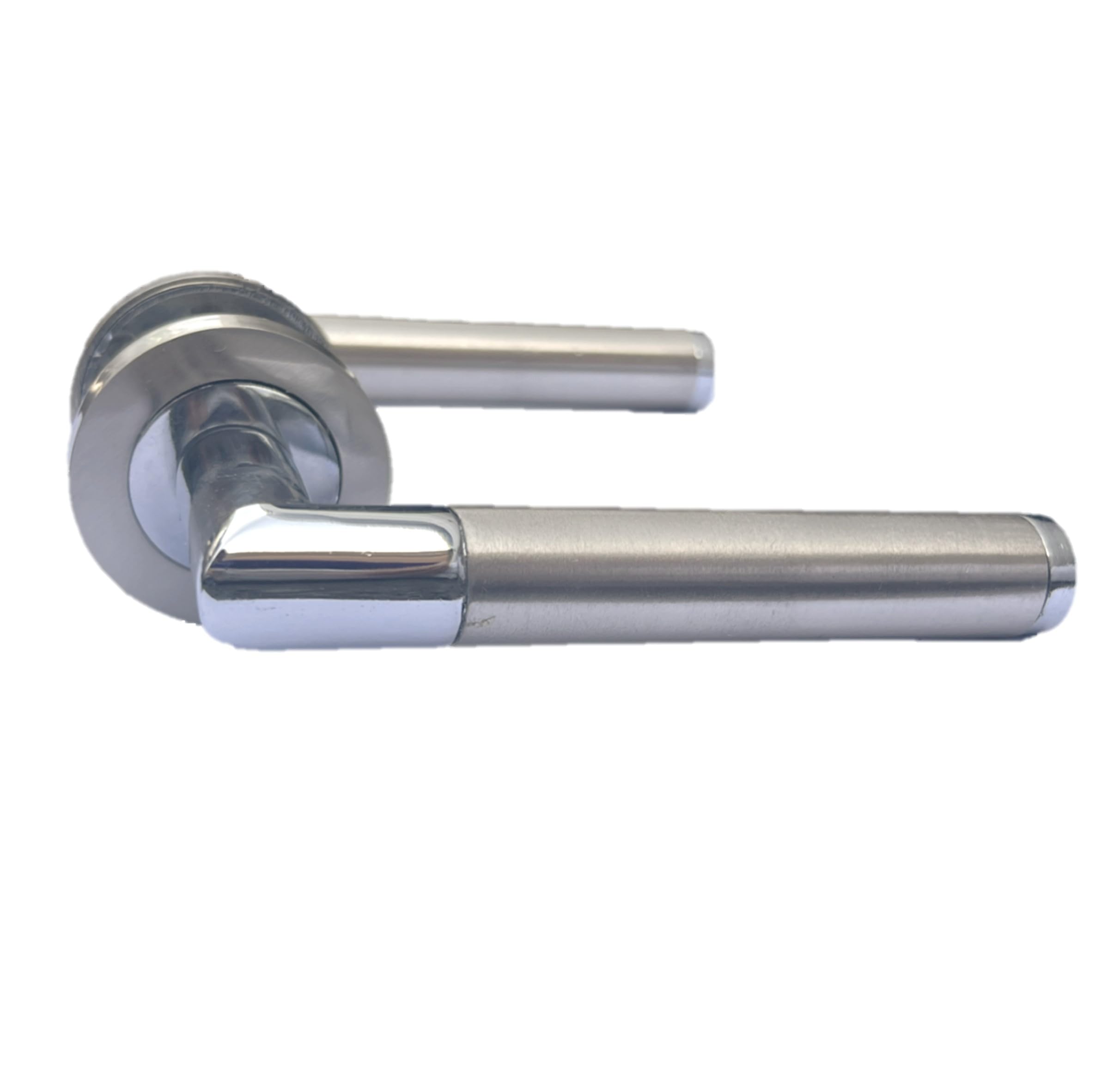 Epsom Door Handle Silver Door Handle Internal Chrome & Satin Duo Mitred Door Handle Set,Sash Lock Interior Latch Lever On Rose, Door Latch Chrome,Door Handle Latch (6 Pair Of Handles) (1 Pair Of Handles)