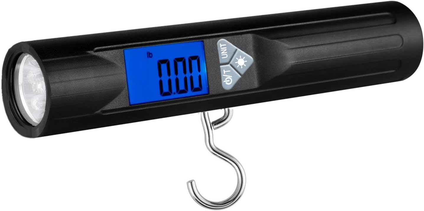 Digital Fishing Scale with 8 LED Torch & LCD Display – Portable Electronic Fish Weighing Scale With Hook – Accurate, Lightweight, and Durable for Weighing Catches During Fishing Trips and Tournaments