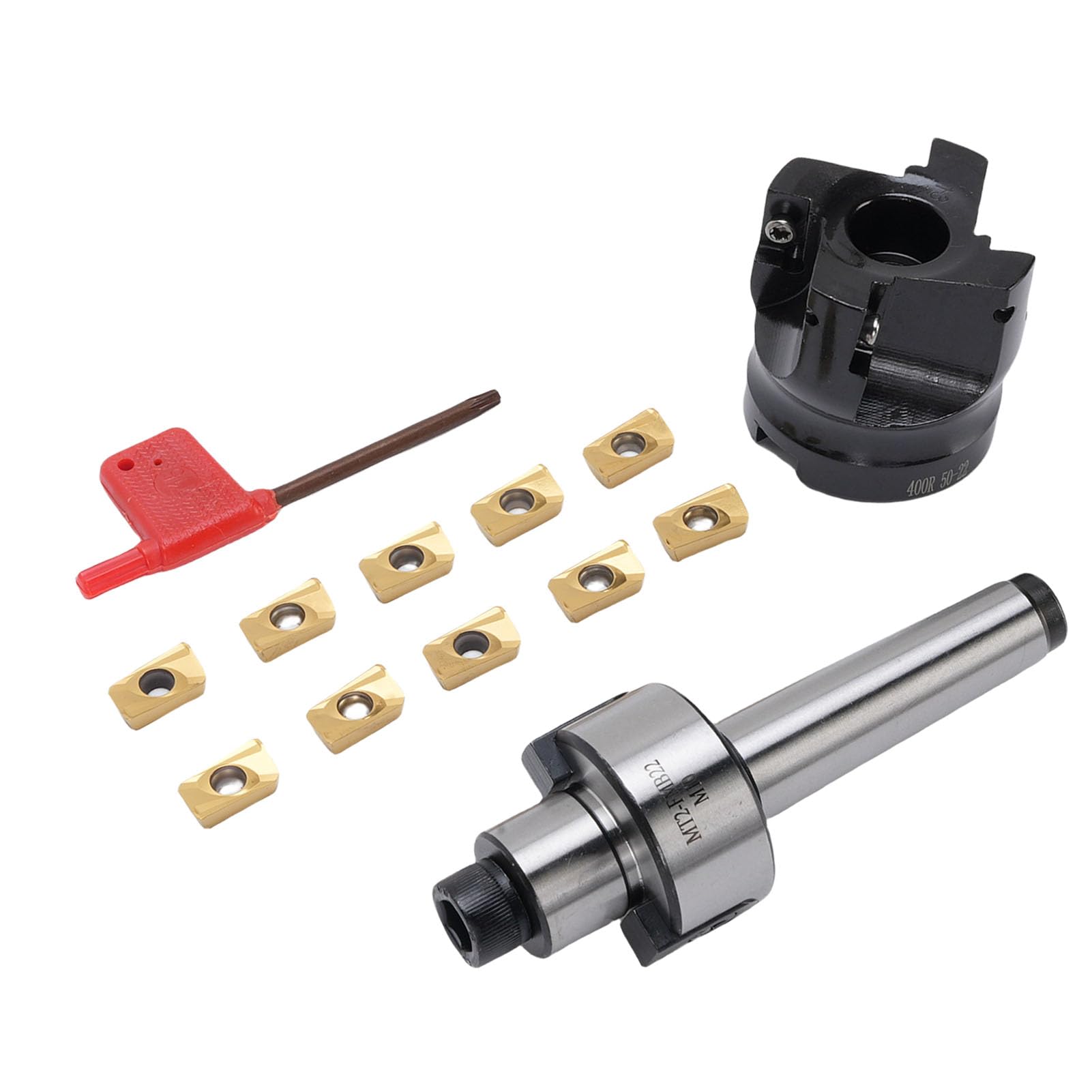 Hyuduo Fresa per Spianatura CNC, Set di Utensili in Metallo Duro Ad Alta Durezza con 10 Inserti per Lavorazione di Precisione e Lavorazione dei Metalli Versatile