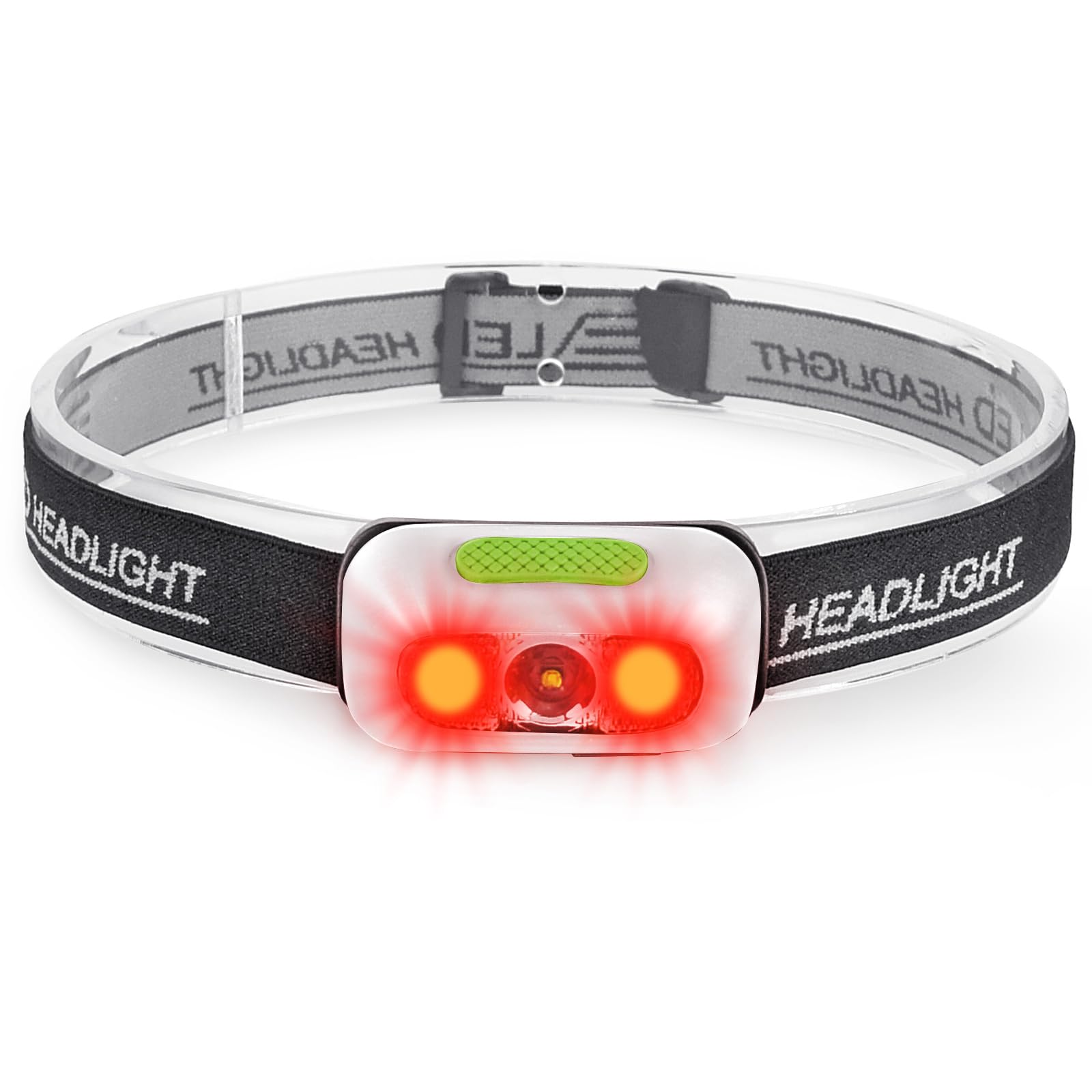 500 Lumen Wiederaufladbare Stirnlampe, 5 Modi mit Rotlicht Kopflampe, IP54 Wasserabweisender verstellbarer Gurt Kopflampe für Erwachsene Laufen, Camping, Radfahren, Weiß