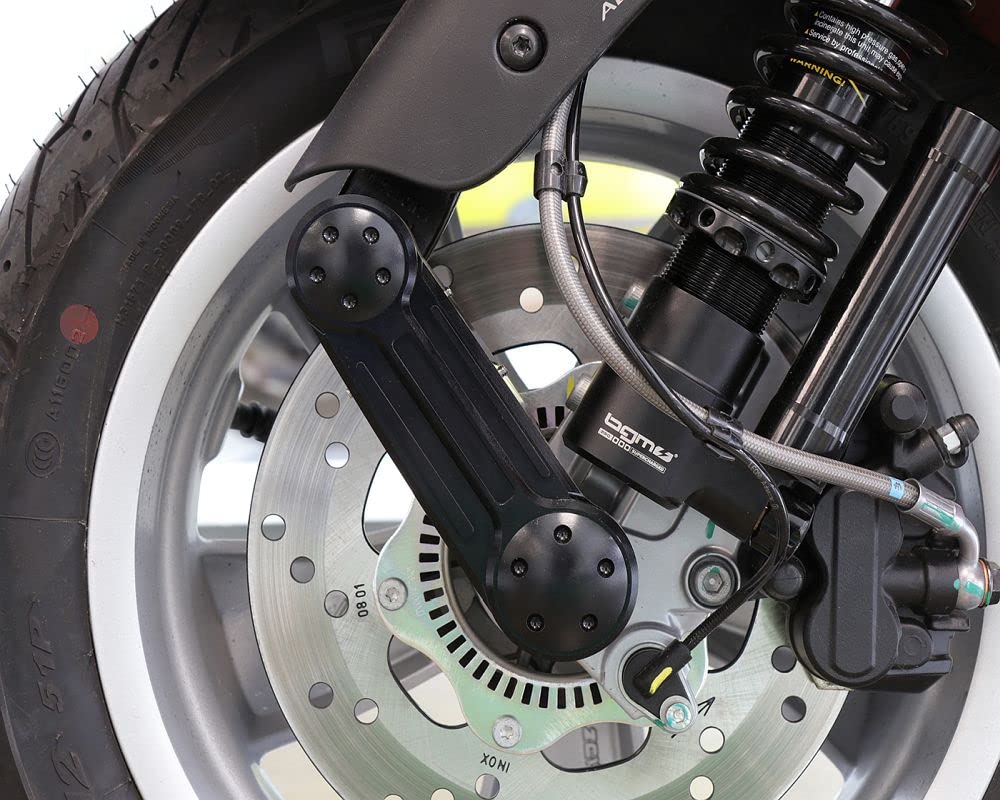 MOTO NOSTRA Schwingenabdeckung gerade CNC schwarz glänzend kompatibel für Vespa GT 125, GT 200, GT 60, GT L, GTS i.e., M31, M45