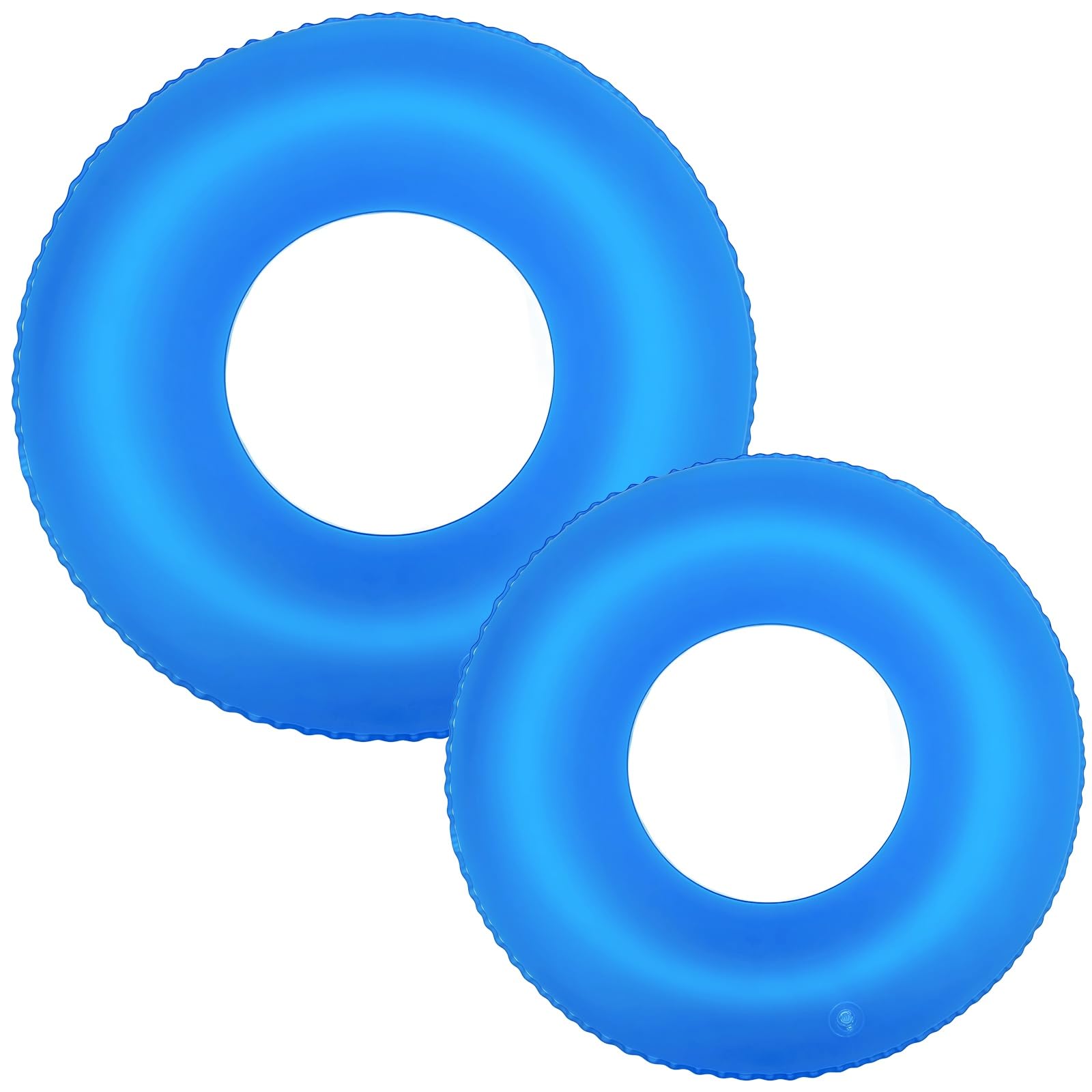 Swimming Rings Blue 2 Pack 70cm and 90cm Inflatable Pool Floats PVC Swim Ring for Kids Teens Pool Beach Summer Holiday