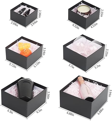 Miniatura 3 de Paquete de 8 cajas de regalo con tapas, 4 cajas de regalo sorpresa explosión y 4 cajas de regalo cuadradas de papel negro, juego de caja explosiva