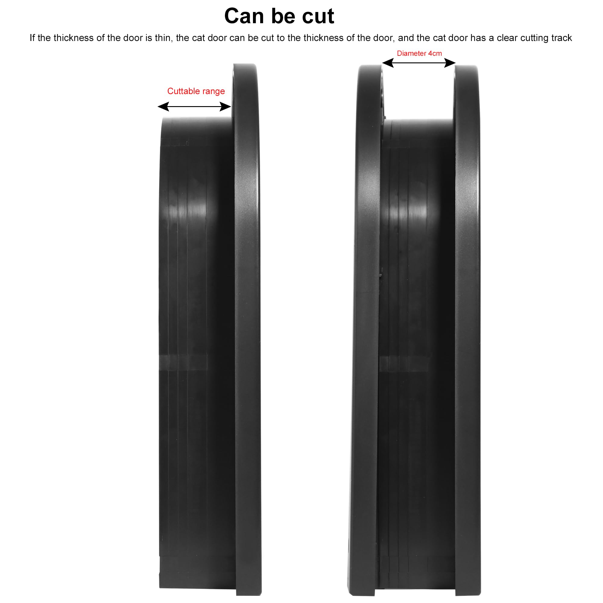 Wordcam Porte pour chat, porte intérieure, verrouillage à 2 voies, porte intérieure pour chat jusqu'à 9 kg, portes pour animaux de compagnie pour chats, chatons et petits chiens (noir)
