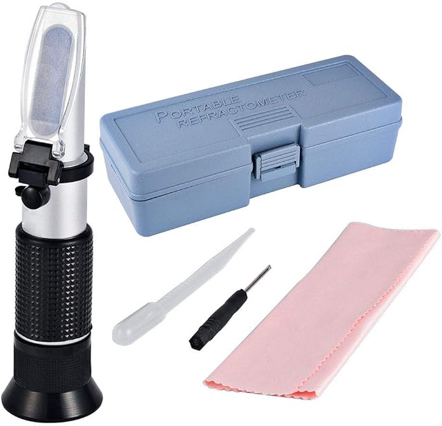 Antifreeze Refractometer for Glycol, Antifreeze, Coolant and Battery Acid. Antifreeze Tester for Measuring Freezing Point of Automobile Antifreeze and Battery Fluid Condition