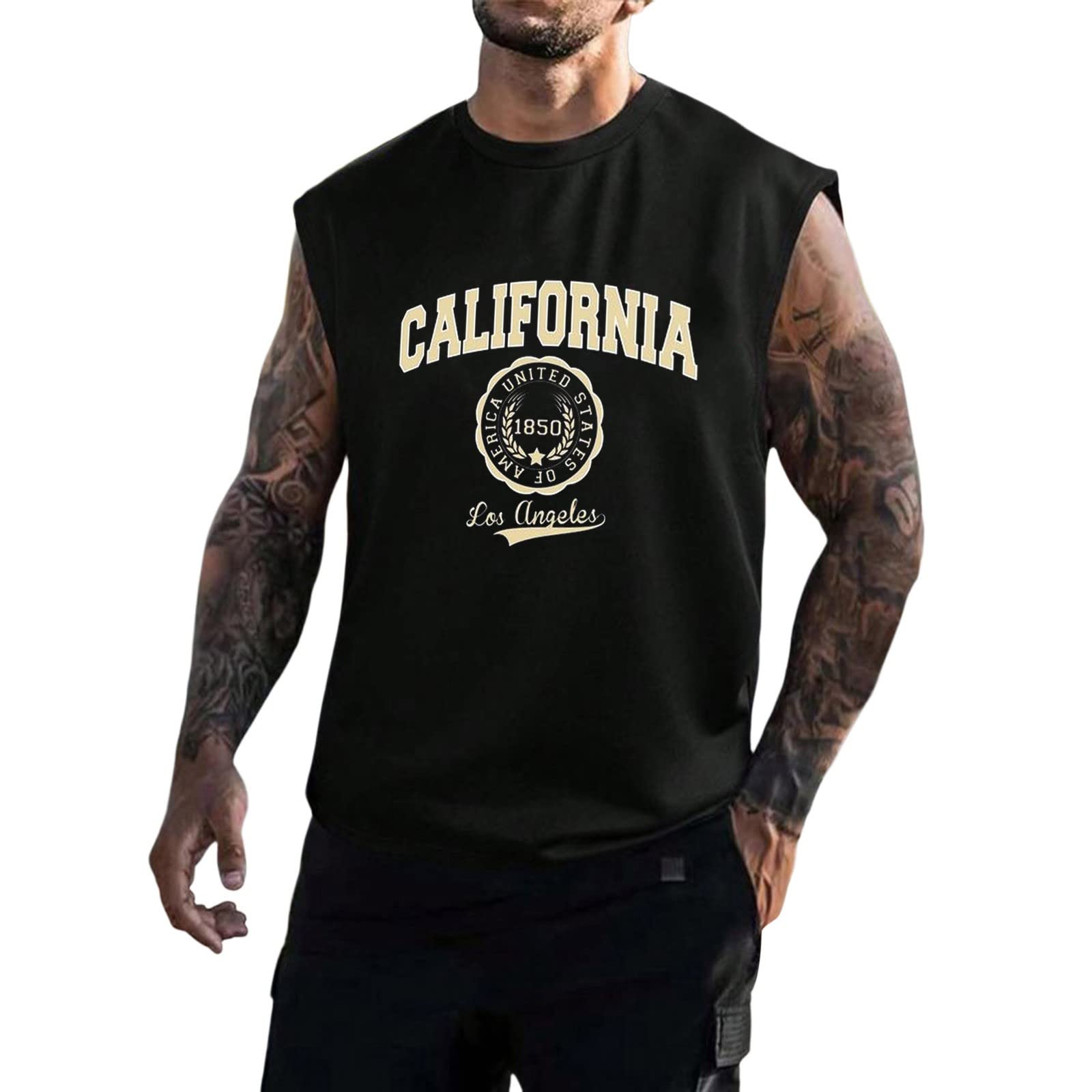 MaNMaNing Camiseta de Tirantes Deportiva Hombre Camiseta Sin Mangas con Capucha para Hombre Deportes Al Libre Suelta Ocio Verano Culturismo Fitness Gym Tank Top