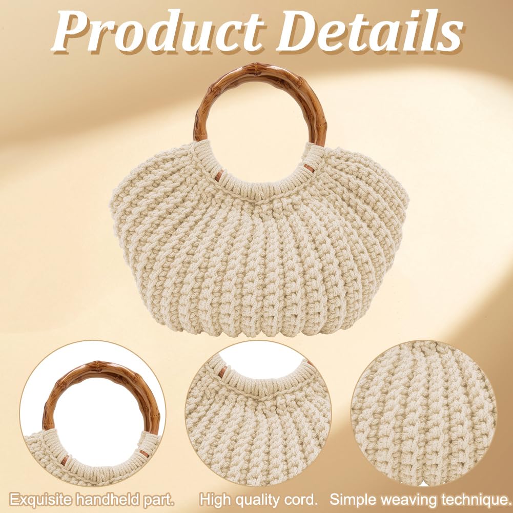 ACRNIGHEET Kit de bolsa de ganchillo para adultos, kit de bolsa de ganchillo para principiantes, kit de ganchillo para principiantes, kit de iniciación de bolsa de ganchillo bohemio con guía de video