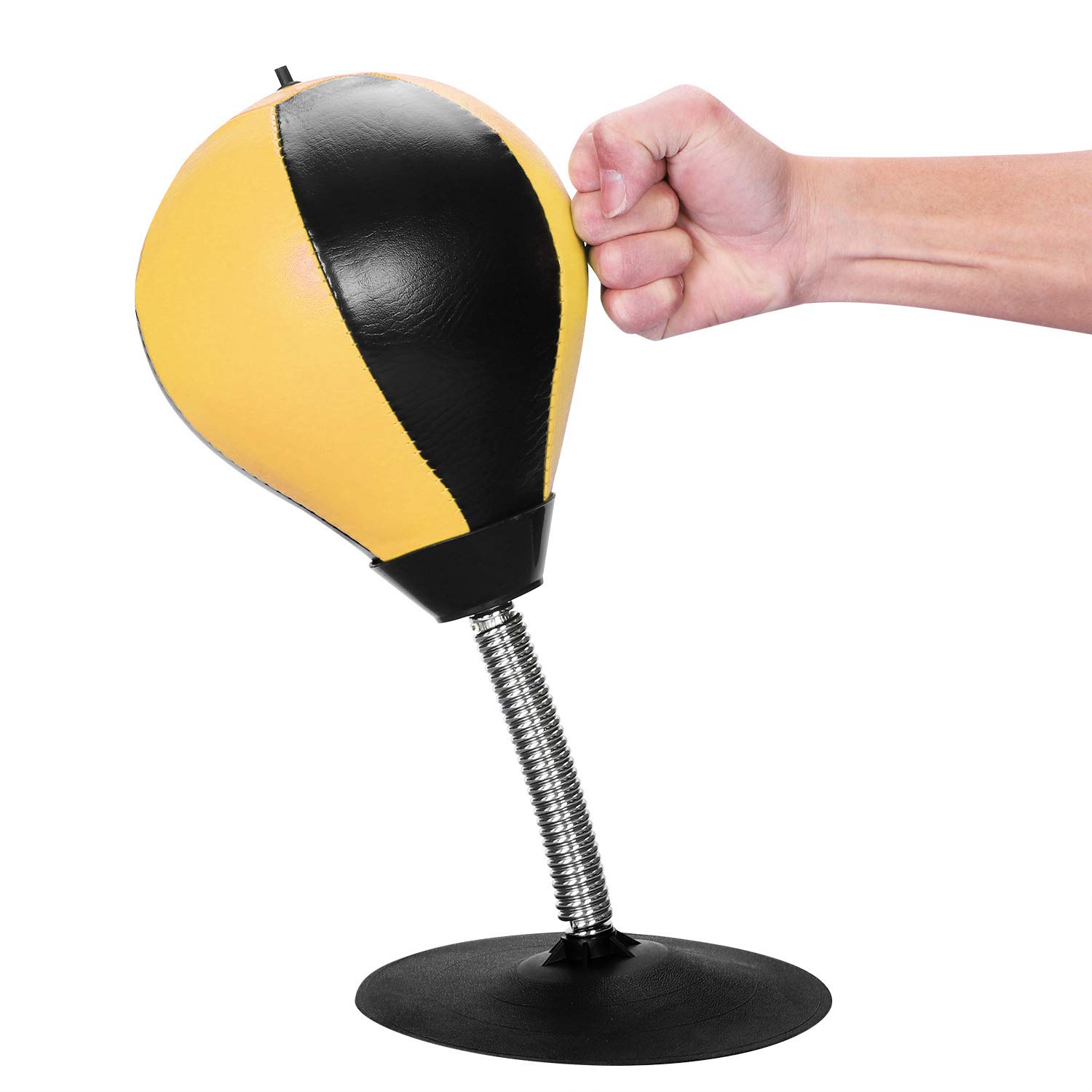 Upgraded Desktop Punching Bag Vertical Boxing Speed Ball Stress Buster Relief with Stand Boxing Punch Ball with Suction Cup to Reflex Strain and Tension Punching Bag with Pump for Office Worker Adult