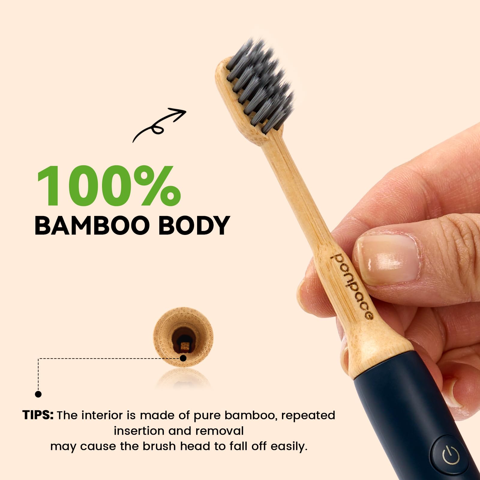 Cabezales de repuesto para cepillo de dientes eléctrico de bambú compatibles con Philips One de Sonicare, con cerdas suaves con infusión de carbón