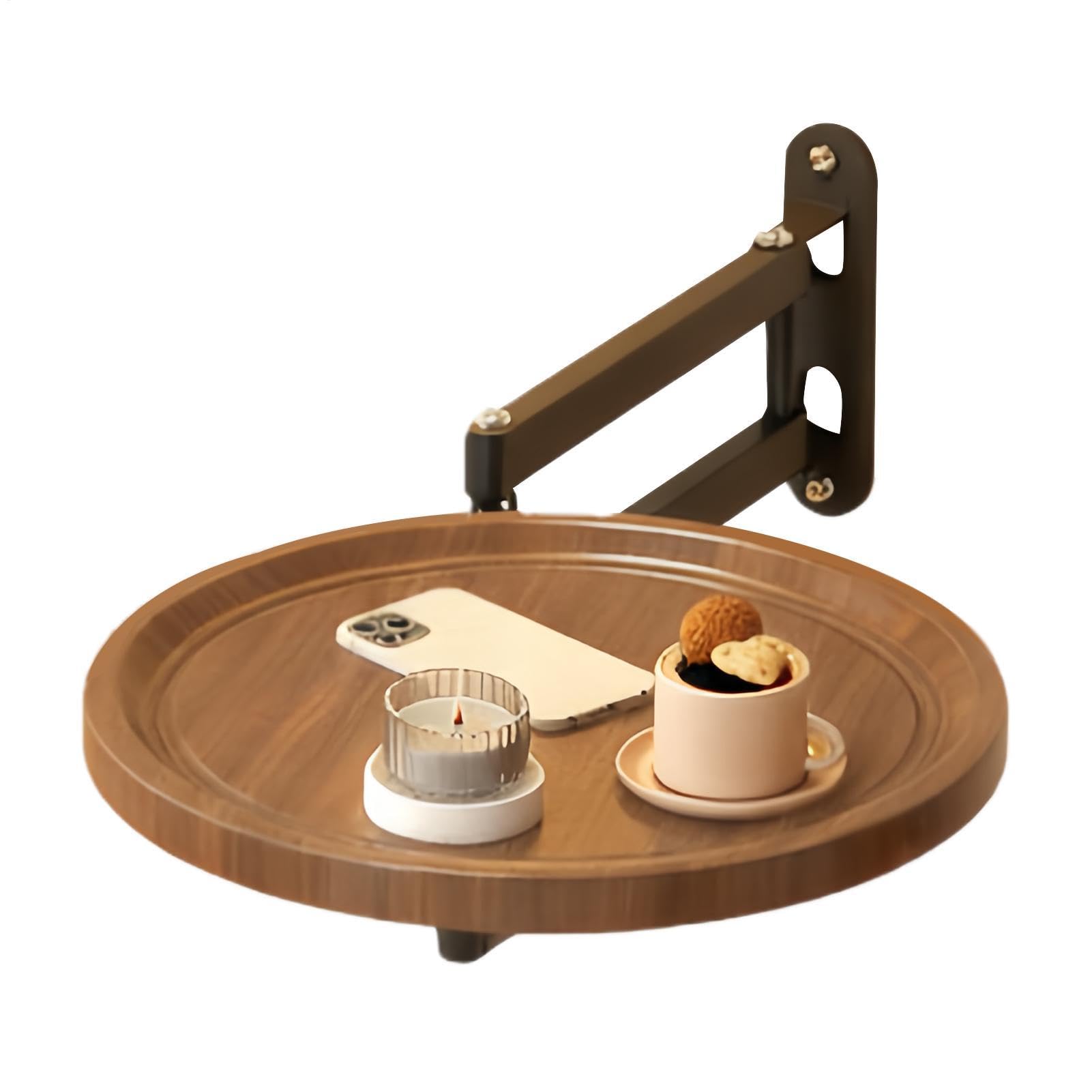 Vassoio Appeso a Parete Pieghevole Scrivania Retrattile Da Parete | Tavolo Sospeso per Divano Per Piccoli Spazi Casa Appartamento Camera da Soggiorno Cucina Portatile Telefono Snack