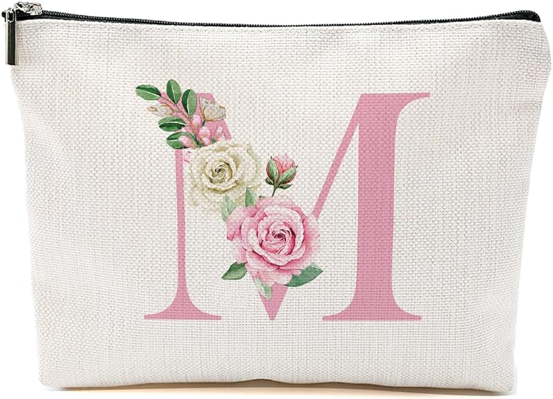 Necessaire de maquiagem CFGBFDGH Pink Roses M em lona com zíper