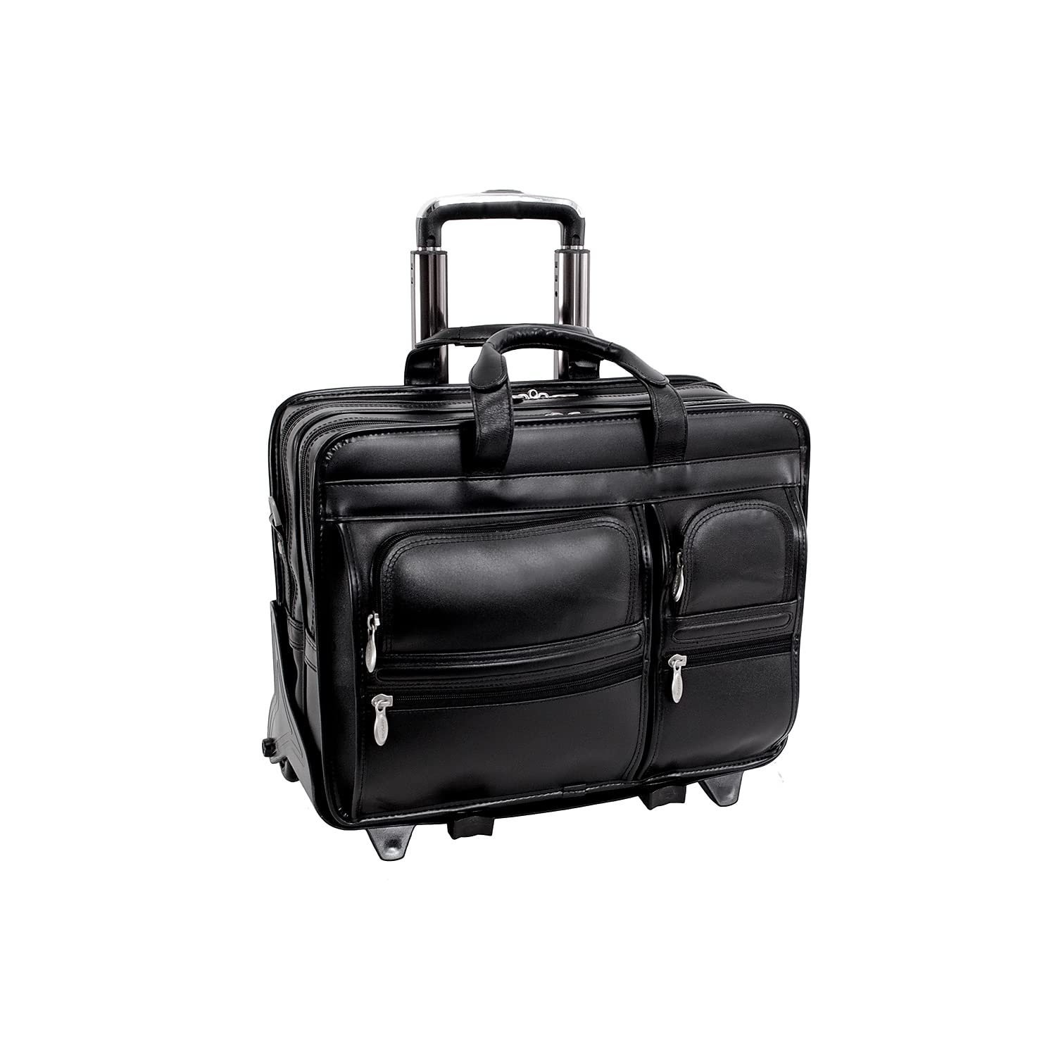 McKlein USA Clinton 17' Leather Patented Detachable Wheeled Laptop Briefcase