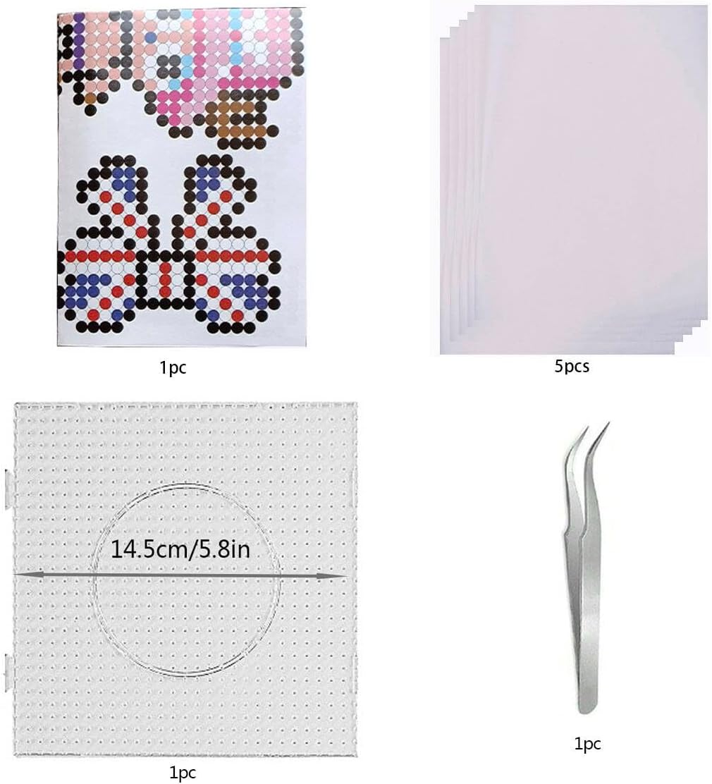 4800pcs Fuse Beads Kit for Kids Crafts, 48 Colors 5mm Melting Beads Set Including Pegboards, Ironing Paper, Tweezers, Birthday and Christmas Gift - Image 3