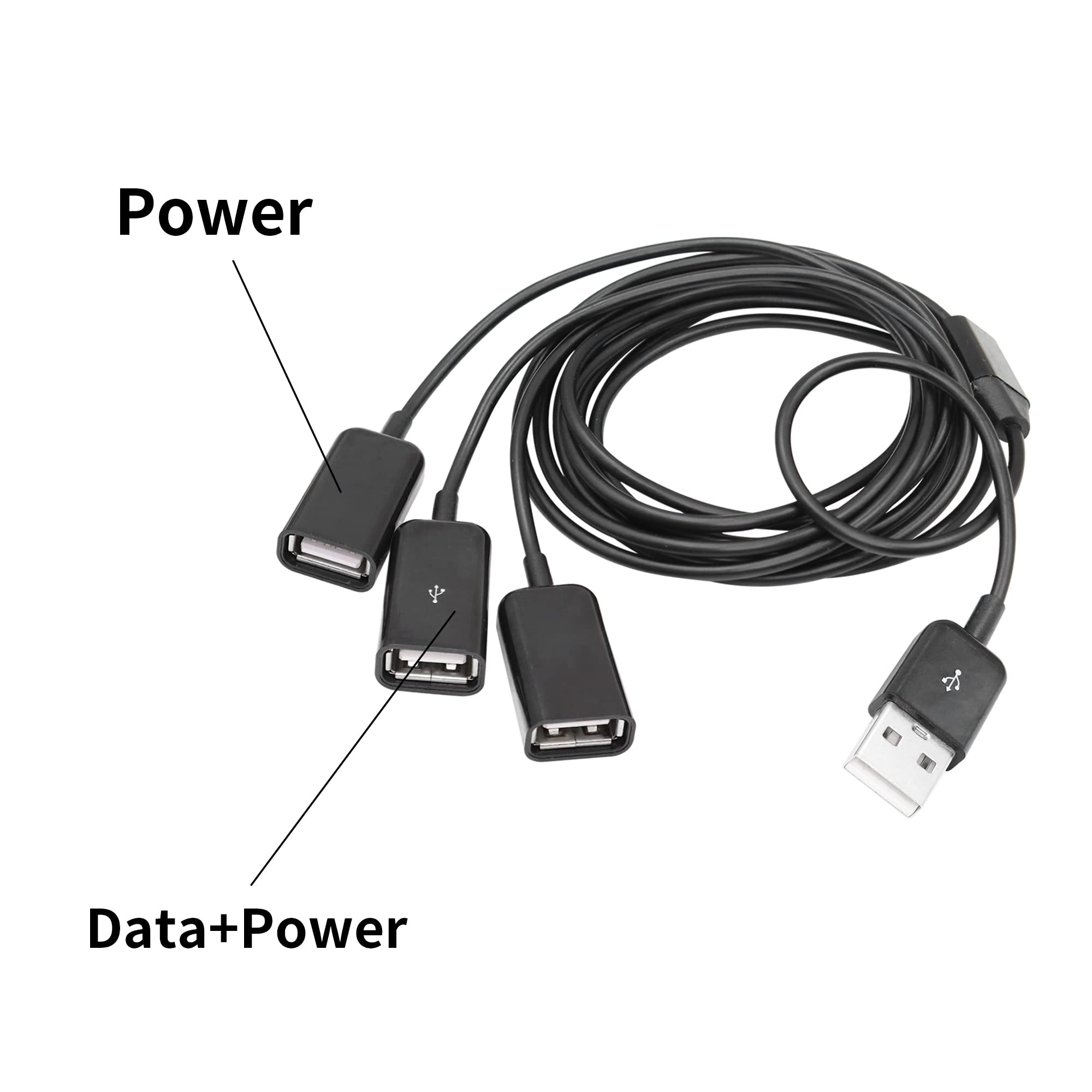 RIIEYOCA USB-Splitterkabel 3-in-1, 1 Meter - 1x USB-A Stecker Auf 3x USB-Buchsen Für Laden & Daten